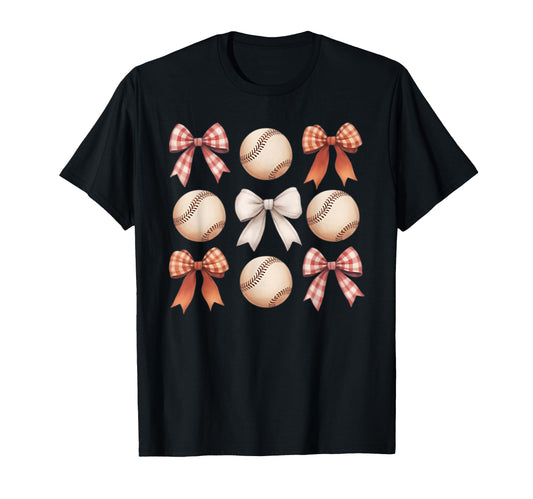 Baseball Coquette Bow Mom Sister T-Shirt - Aesthetic Graphic for Adults - T-Shirt, Sweatshirt, Hoodie