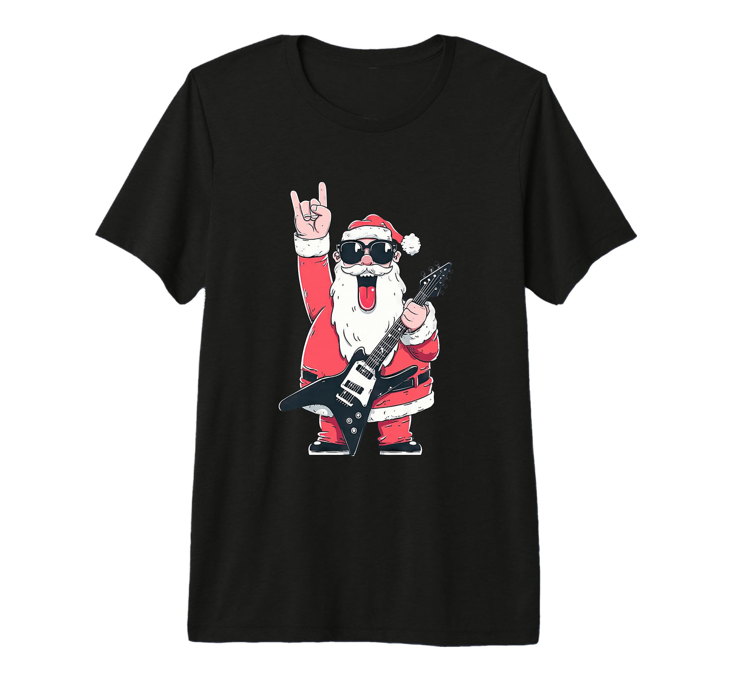 Santa Claus Rock Music Heavy T-Shirt - Casual Everyday Wear for Adults - T-Shirt, Sweatshirt, Hoodie