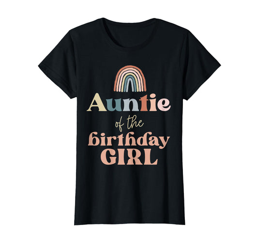 Auntie Birthday Boho Rainbow Party T-Shirt - Fun Novelty Design for Adults - T-Shirt, Sweatshirt, Hoodie