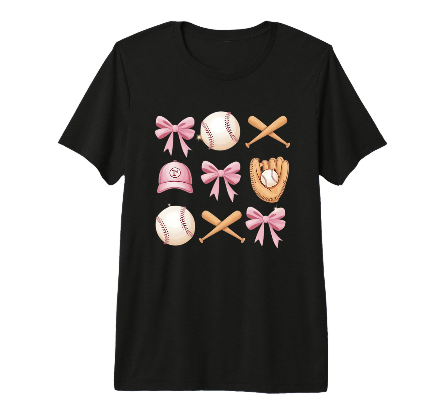 Baseball Coquette Bow Mom Sister Tri T-Shirt - Novelty Apparel Men Women - T-Shirt, Sweatshirt, Hoodie