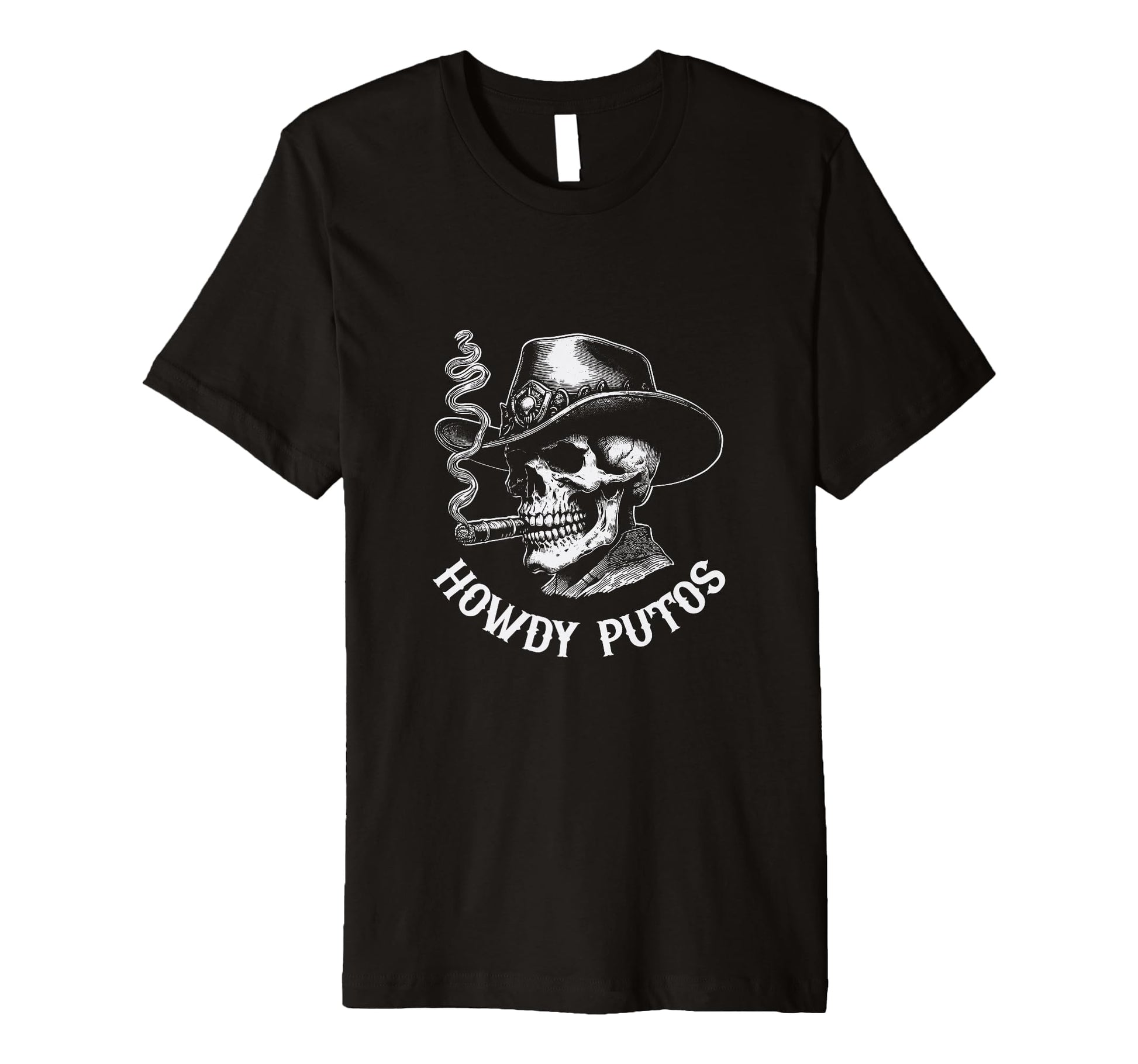 Howdy Putos Skull Cowboy Western T-Shirt - Aesthetic Graphic for Adults - T-Shirt, Sweatshirt, Hoodie