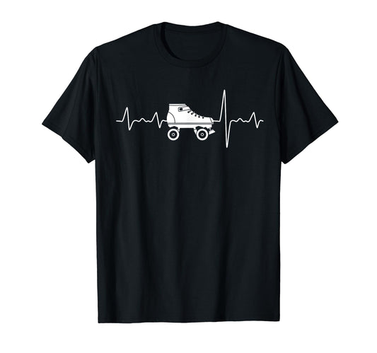 70S 80S Roller Derby Heartbeat Skates T-Shirt - Trendy Graphic Men Women - T-Shirt, Sweatshirt, Hoodie