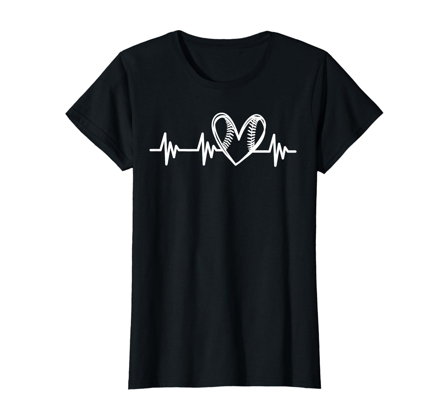 Heartbeat Baseball Heart Softball T-Shirt - Minimalist Print Men Women - T-Shirt, Sweatshirt, Hoodie