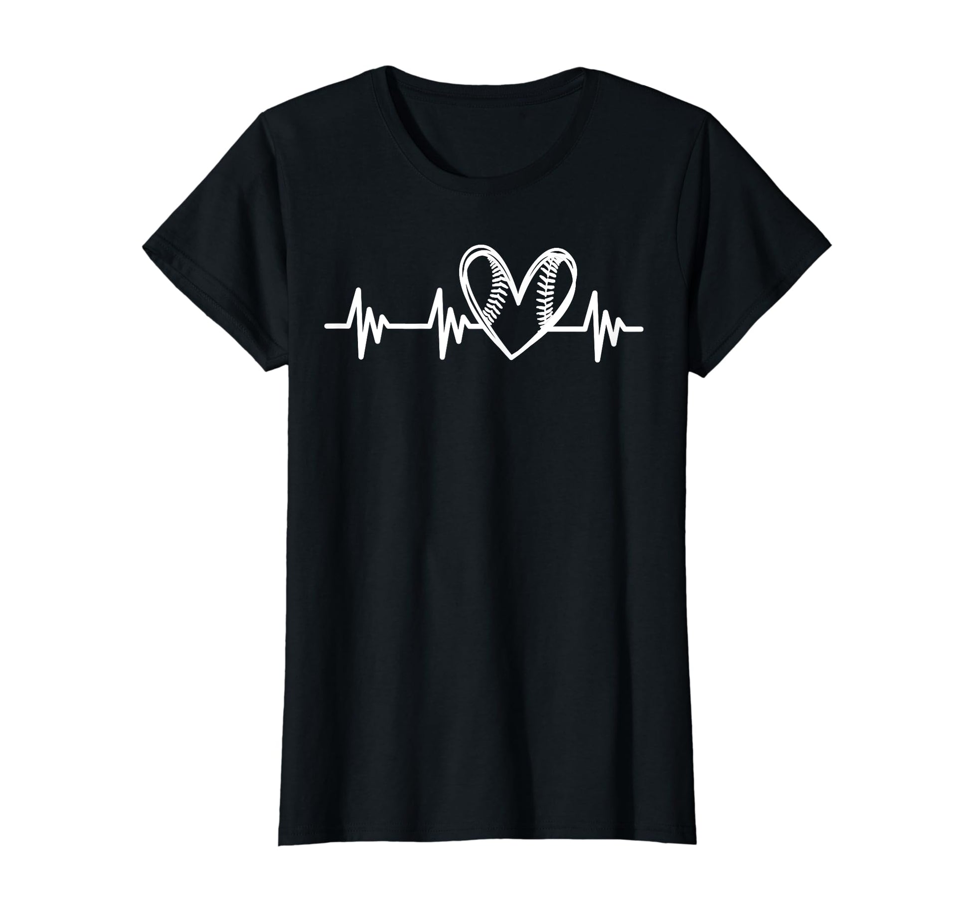 Heartbeat Baseball Heart Softball T-Shirt - Minimalist Print Men Women - T-Shirt, Sweatshirt, Hoodie