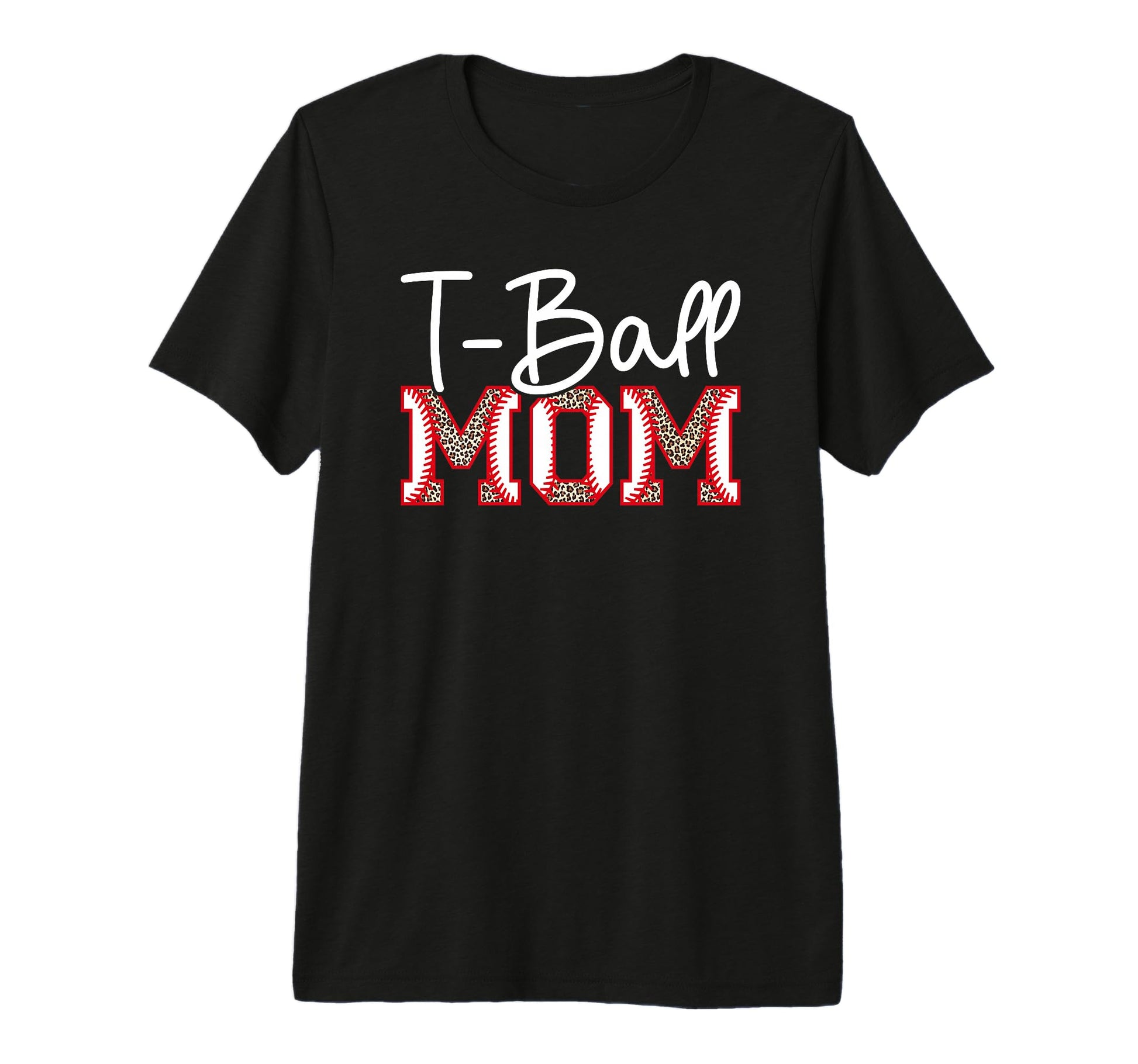 T Ball Mom Leopard Baseball T Ball Player T-Shirt - Graphic Print Unisex - T-Shirt, Sweatshirt, Hoodie