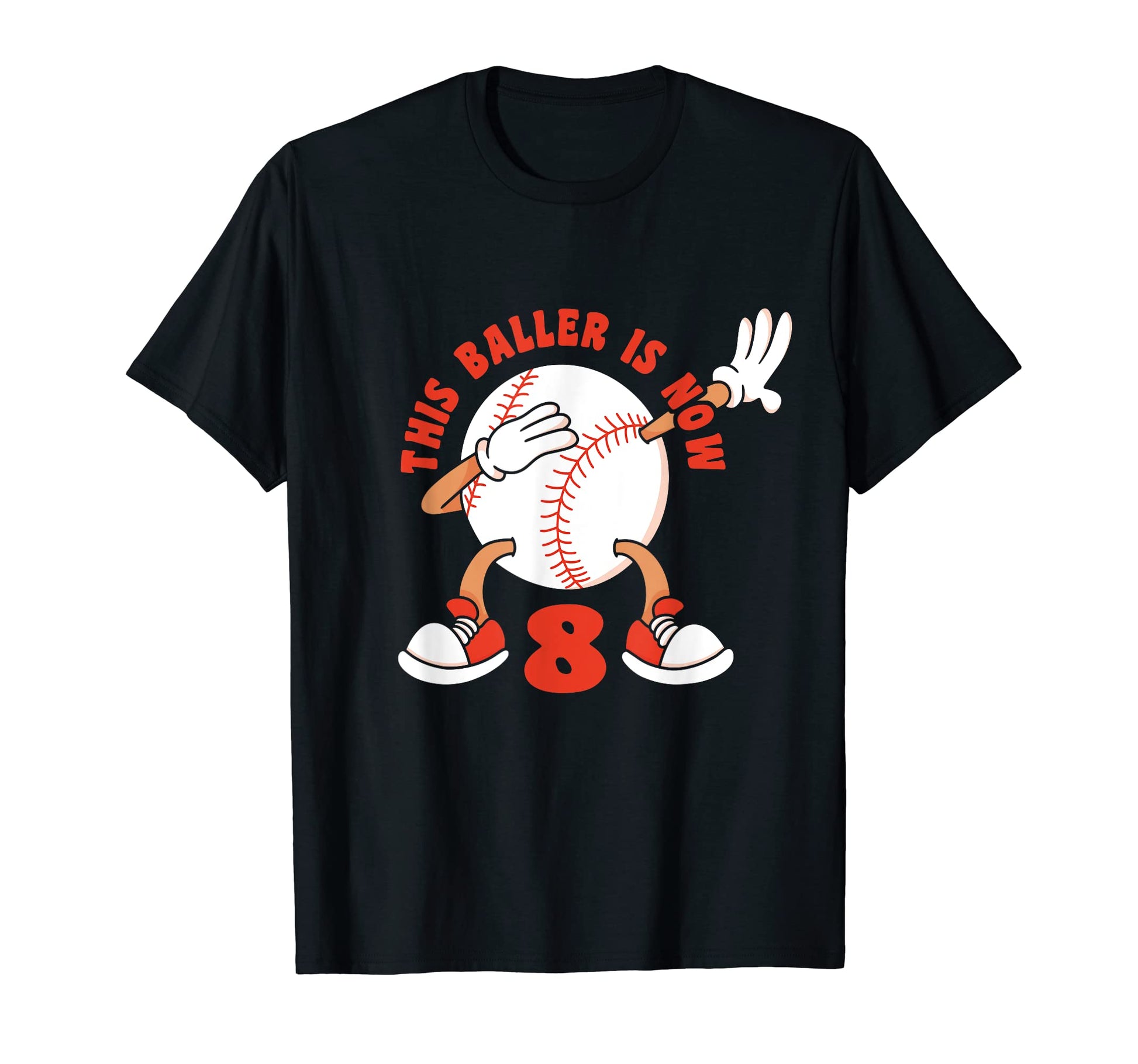 Happy 8Th Birthday 8 Year Old Baseball 8Th T-Shirt - Trendy Graphic Unisex - T-Shirt, Sweatshirt, Hoodie