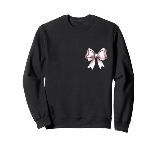 Baseball Coquette Bow Front And Sweatshirt - Aesthetic Graphic Men Women - T-Shirt, Sweatshirt, Hoodie
