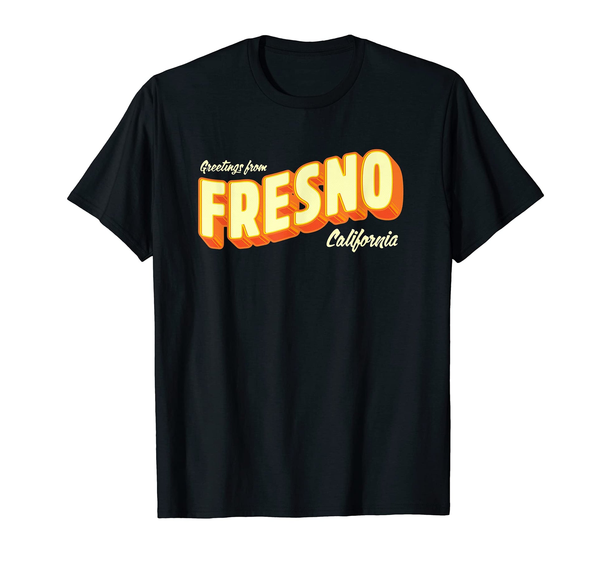 Fresno Ca Postcard Lettering T-Shirt - Casual Everyday Wear for Adults - T-Shirt, Sweatshirt, Hoodie