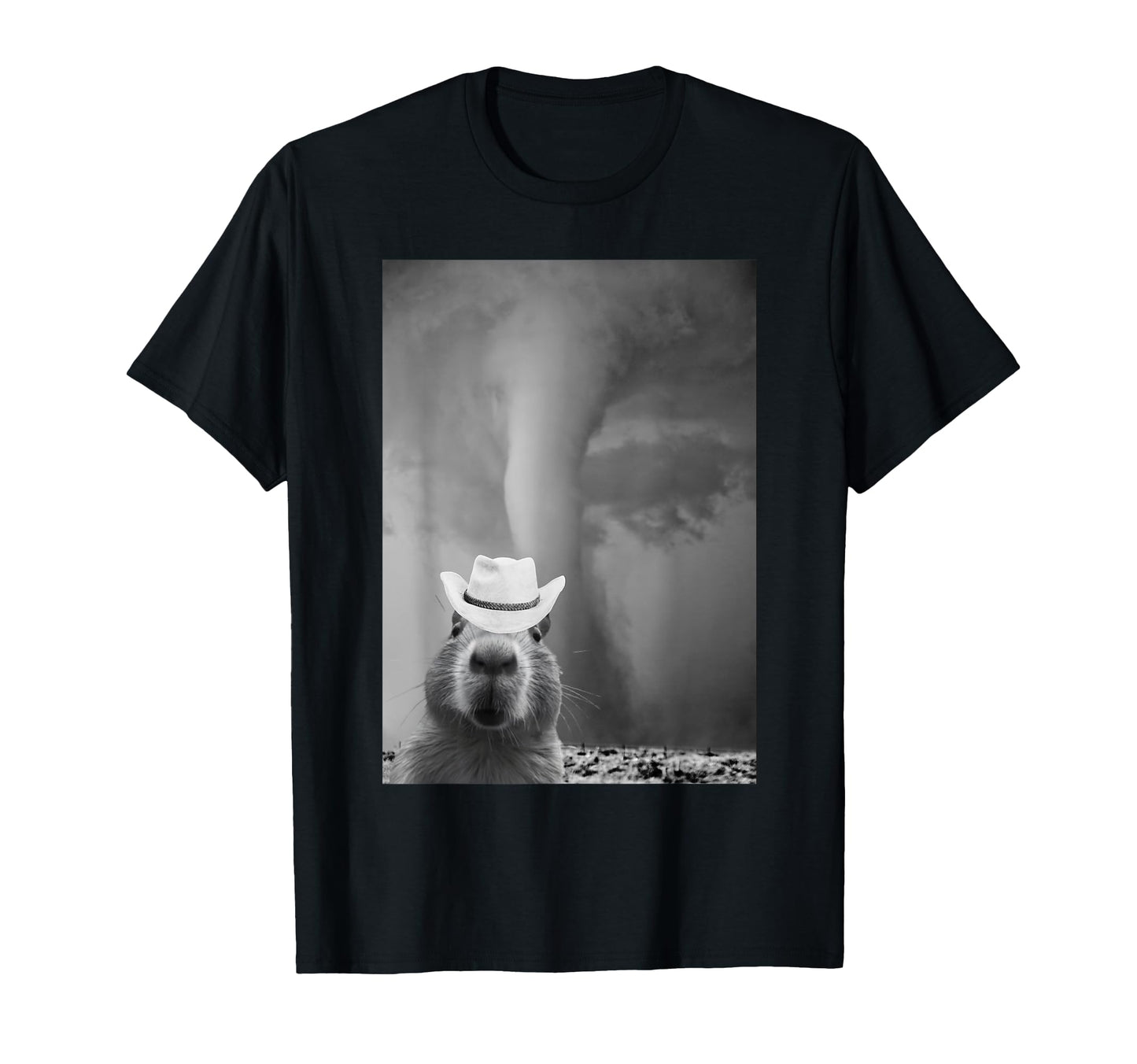 Funny Capybara Selfie Tornado Cowboy T-Shirt - Unique Graphic for Adults - T-Shirt, Sweatshirt, Hoodie