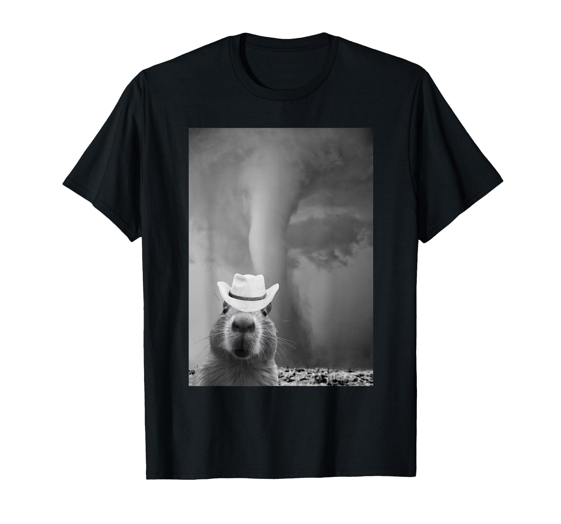 Funny Capybara Selfie Tornado Cowboy T-Shirt - Unique Graphic for Adults - T-Shirt, Sweatshirt, Hoodie