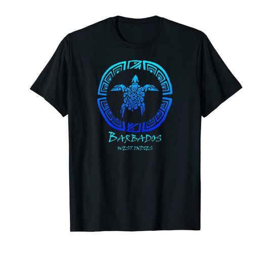 Barbados West Indies Tribal Turtle T-Shirt - Custom Art Print for Adults - T-Shirt, Sweatshirt, Hoodie