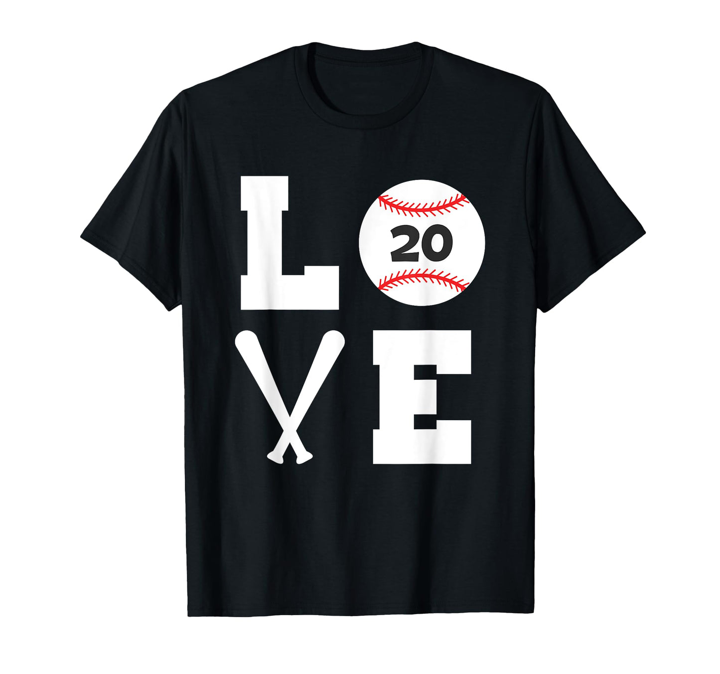 I Love Baseball Player Number 20 T-Shirt - Casual Everyday Wear Unisex - T-Shirt, Sweatshirt, Hoodie