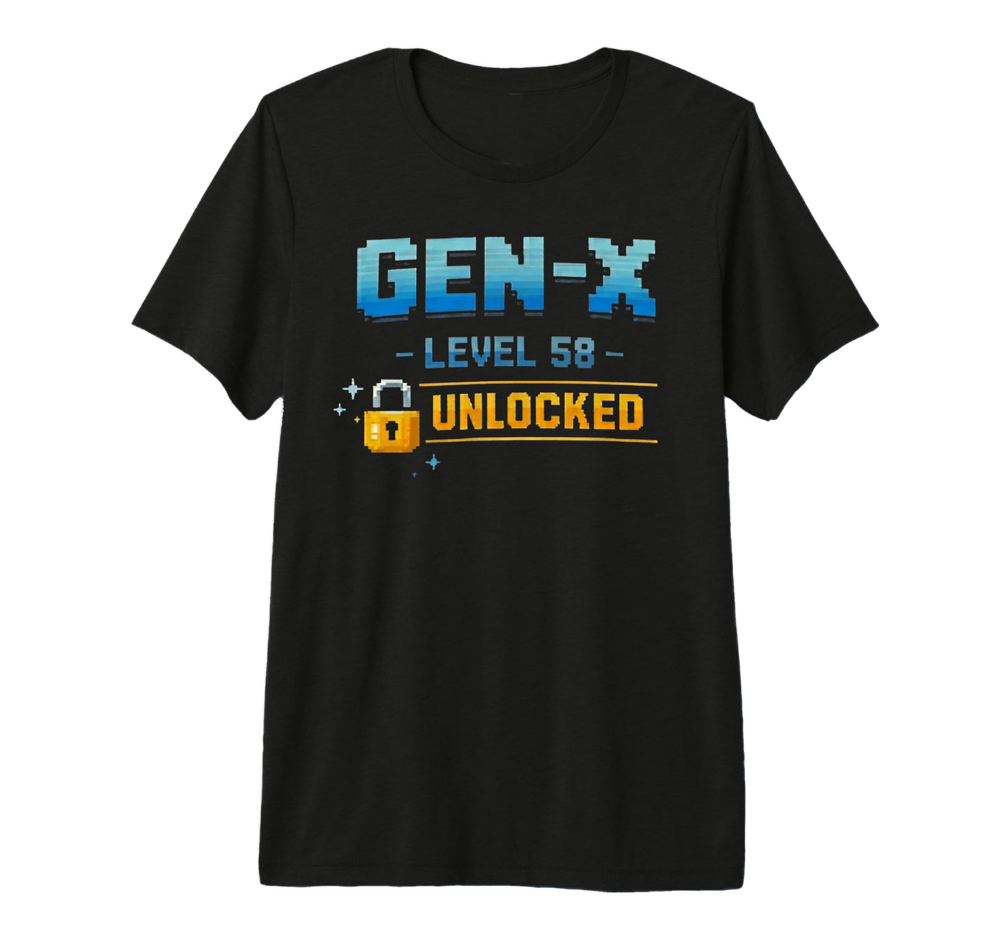 Gen X Level 58 Unlocked Gamer Birthday T-Shirt - Unique Graphic Men Women - T-Shirt, Sweatshirt, Hoodie