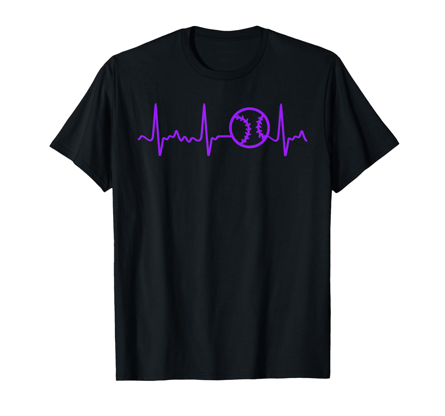 Purple Baseball Heartbeat Purple T-Shirt - Aesthetic Graphic Unisex - T-Shirt, Sweatshirt, Hoodie