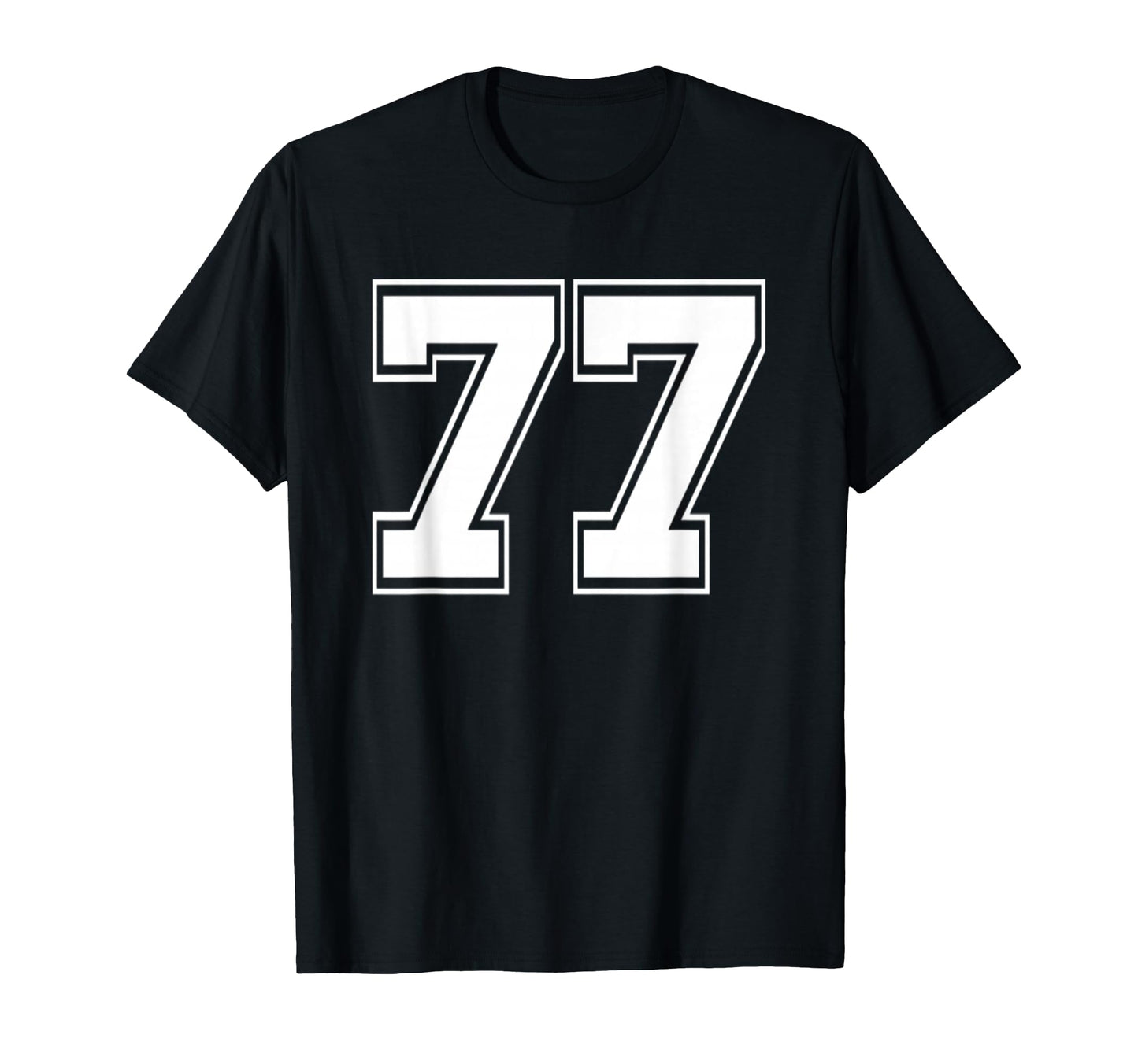 Number 77 Baseball Football Birthday T-Shirt - Streetwear Style for Adults - T-Shirt, Sweatshirt, Hoodie