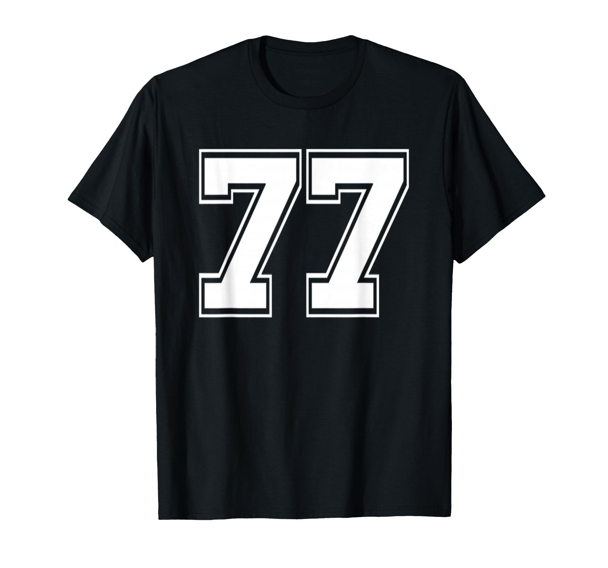 Number 77 Baseball Football Birthday T-Shirt - Streetwear Style for Adults - T-Shirt, Sweatshirt, Hoodie