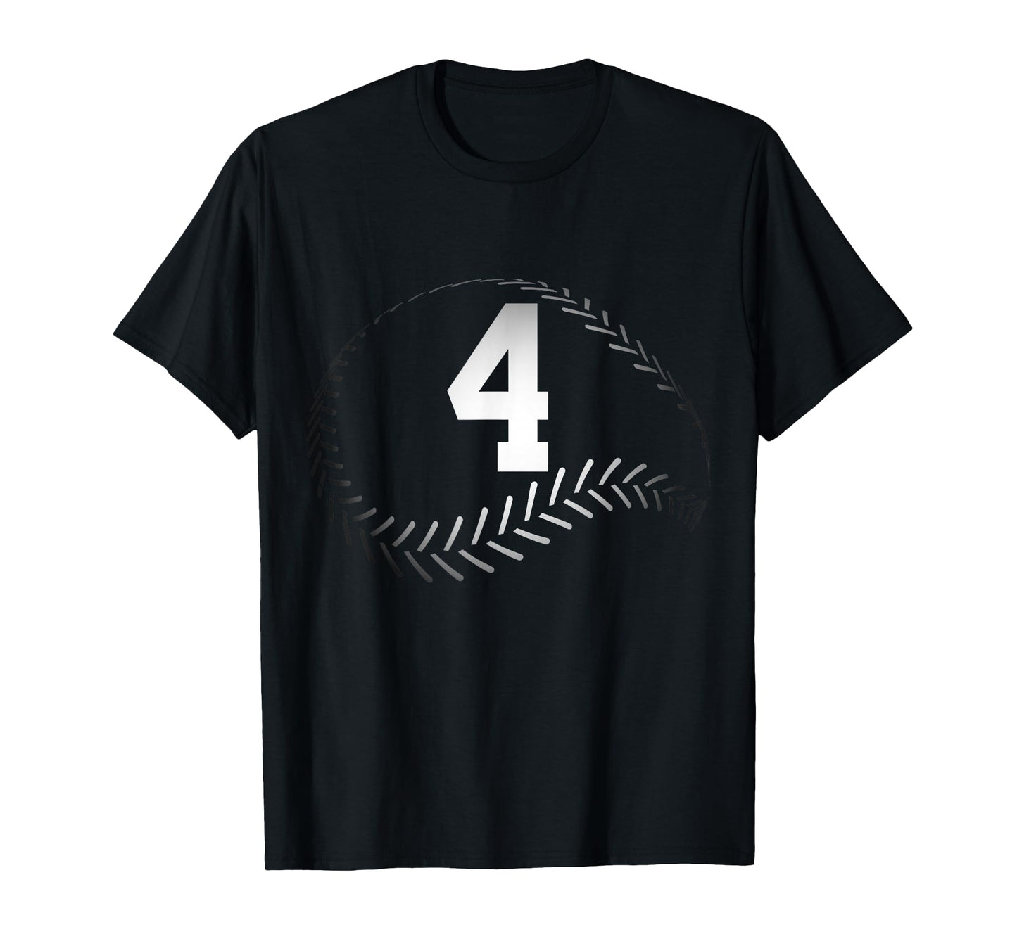 Number 4 Years Baseball 4Th Birthday T-Shirt - Custom Art Print for Adults - T-Shirt, Sweatshirt, Hoodie
