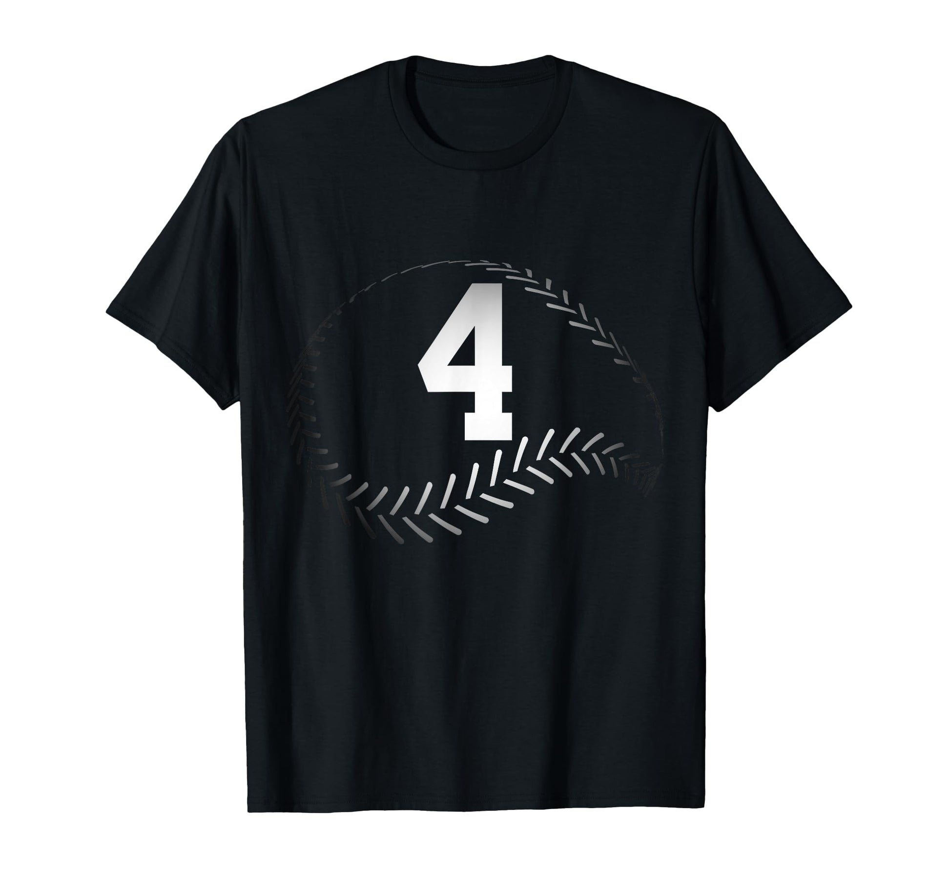 Number 4 Years Baseball 4Th Birthday T-Shirt - Custom Art Print for Adults - T-Shirt, Sweatshirt, Hoodie