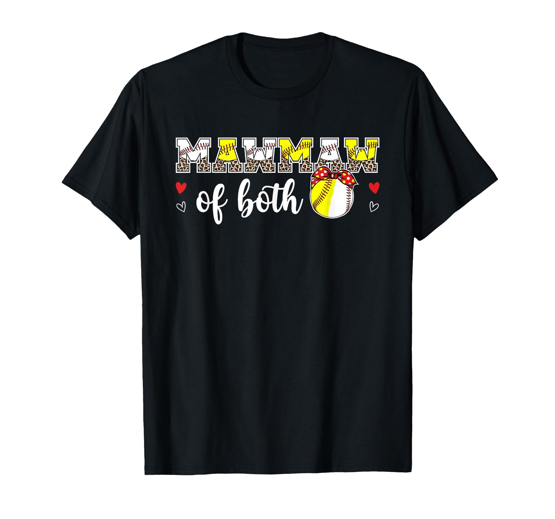 Mawmaw Both Leopard Softball T-Shirt - Fun Novelty Design for Adults - T-Shirt, Sweatshirt, Hoodie