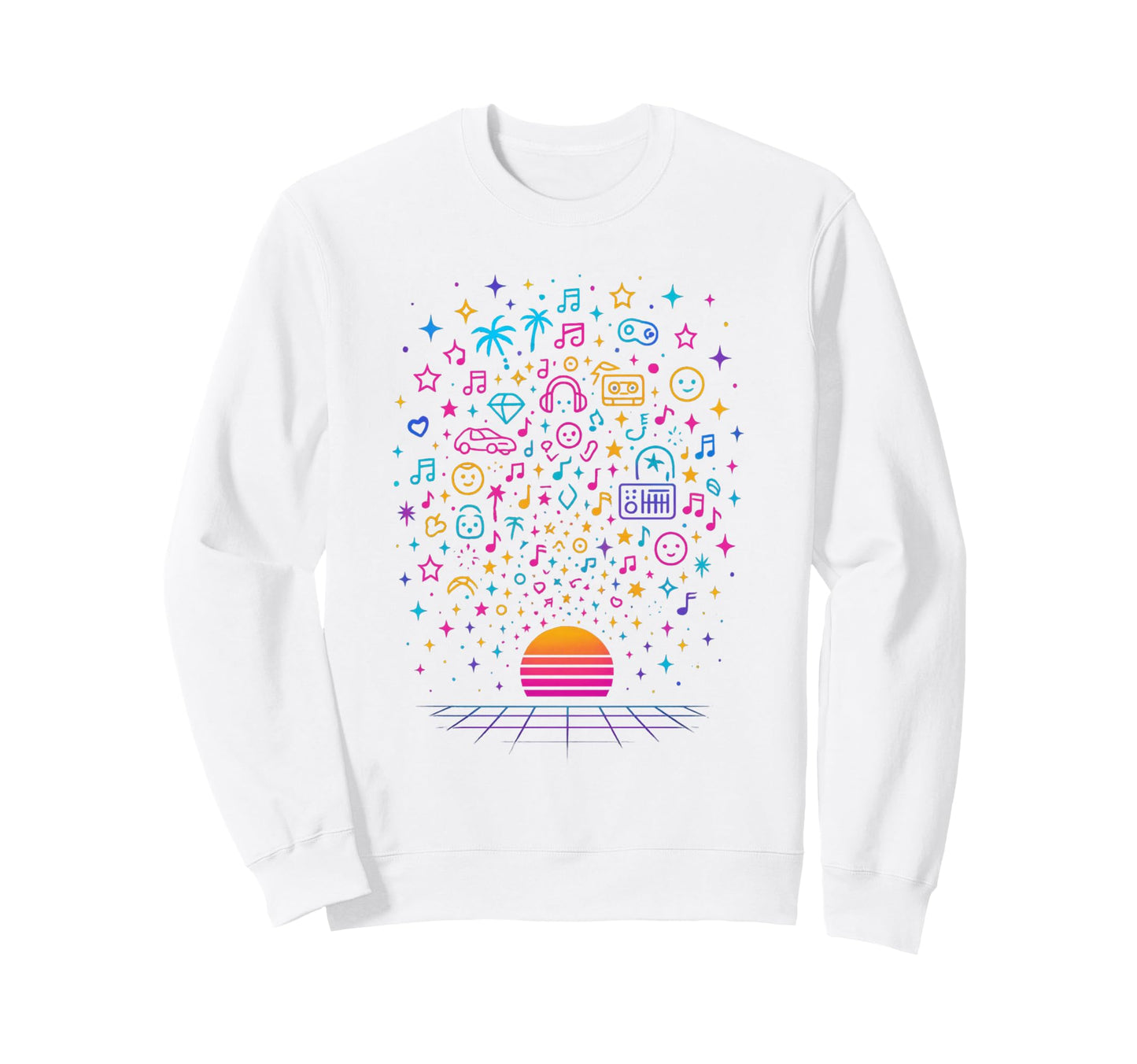 80S Synthwave Sweatshirt - Novelty Apparel for Adults - T-Shirt, Sweatshirt, Hoodie