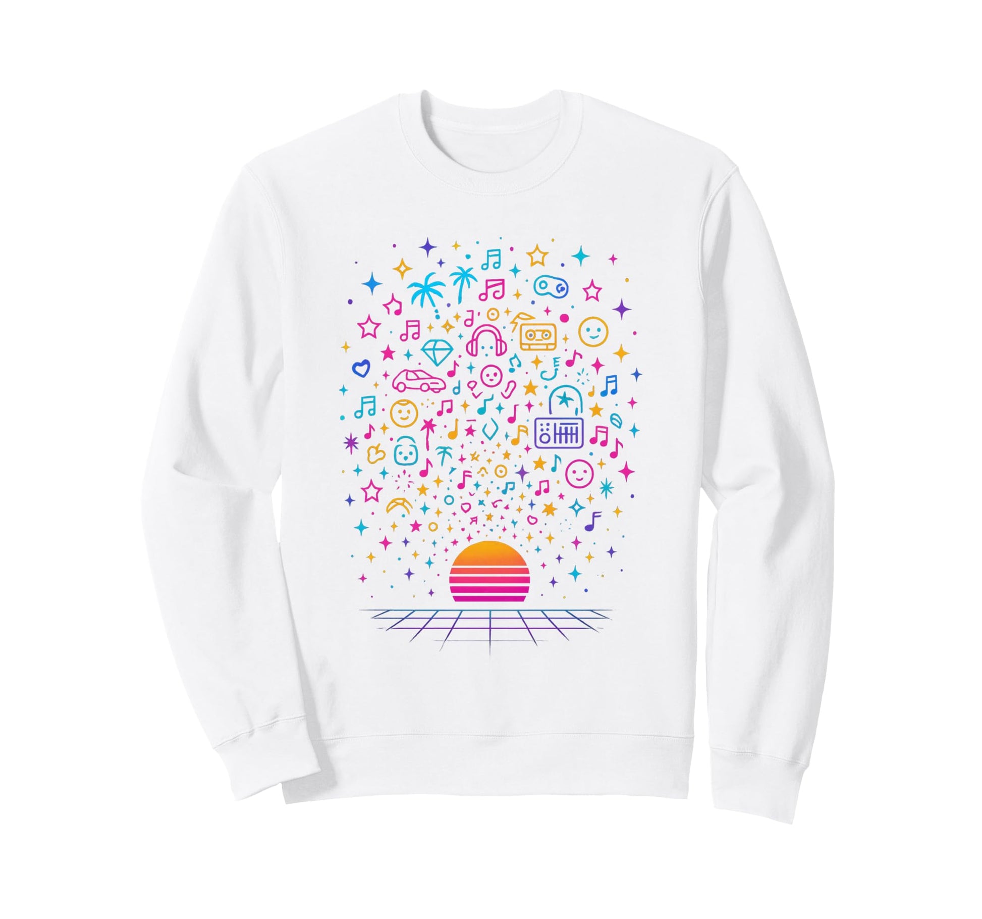 80S Synthwave Sweatshirt - Novelty Apparel for Adults - T-Shirt, Sweatshirt, Hoodie