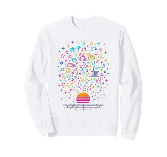 80S Synthwave Sweatshirt - Novelty Apparel for Adults - T-Shirt, Sweatshirt, Hoodie