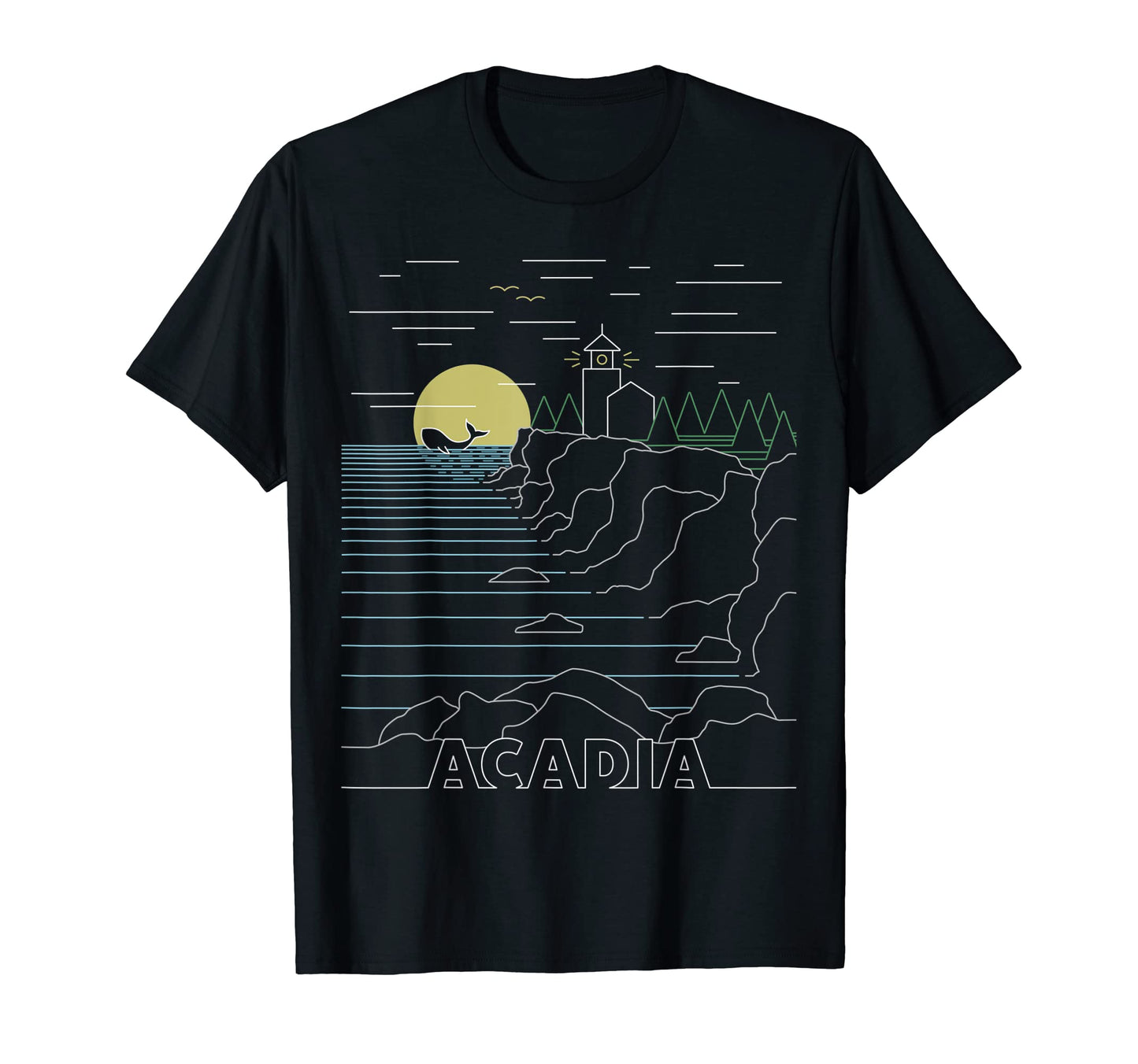 Bass Harbor Acadia National Park T-Shirt - Minimalist Print for Adults - T-Shirt, Sweatshirt, Hoodie