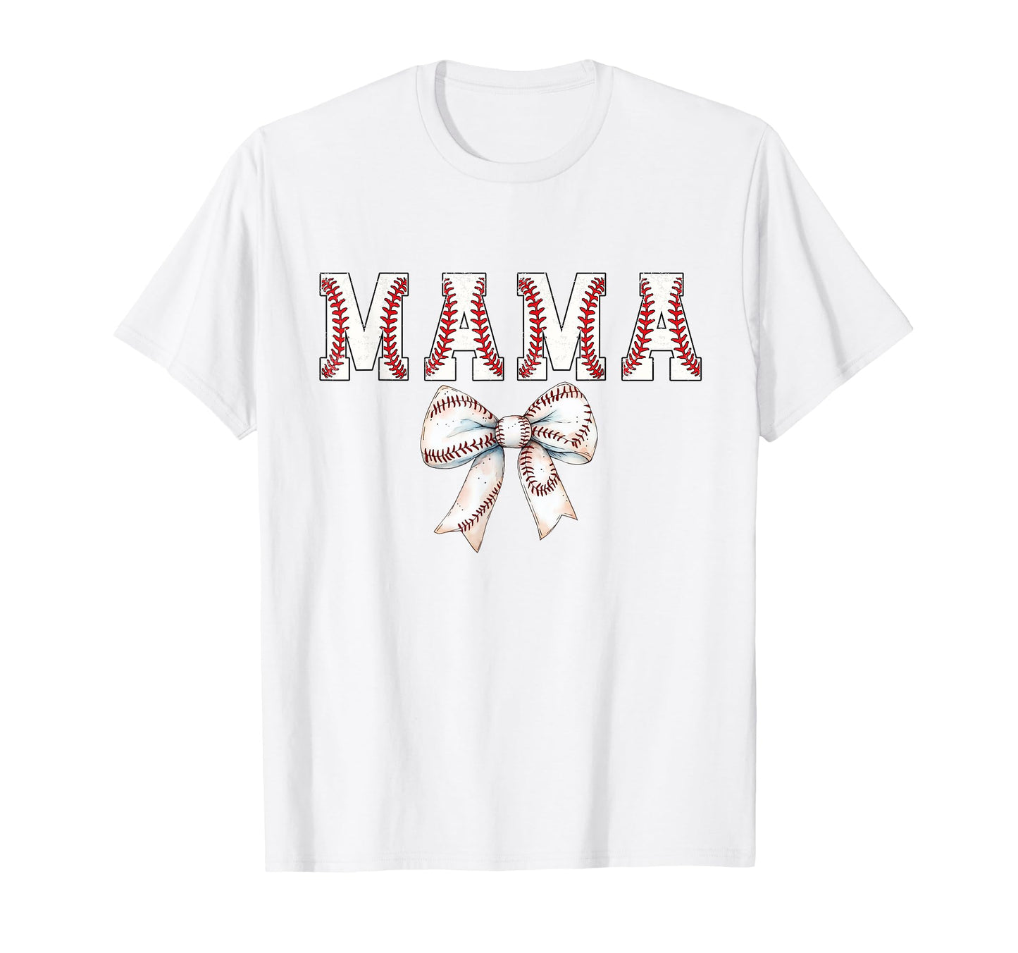 Baseball Mom Bow Baseball Mama Bow Baseball T-Shirt - Graphic Print Unisex - T-Shirt, Sweatshirt, Hoodie