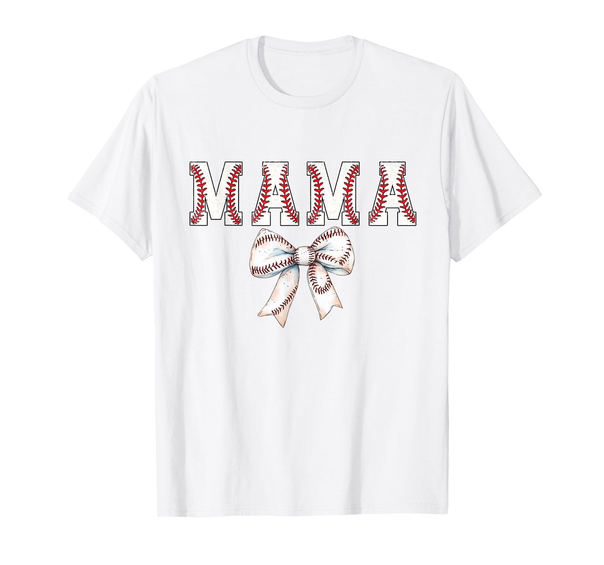 Baseball Mom Bow Baseball Mama Bow Baseball T-Shirt - Graphic Print Unisex - T-Shirt, Sweatshirt, Hoodie