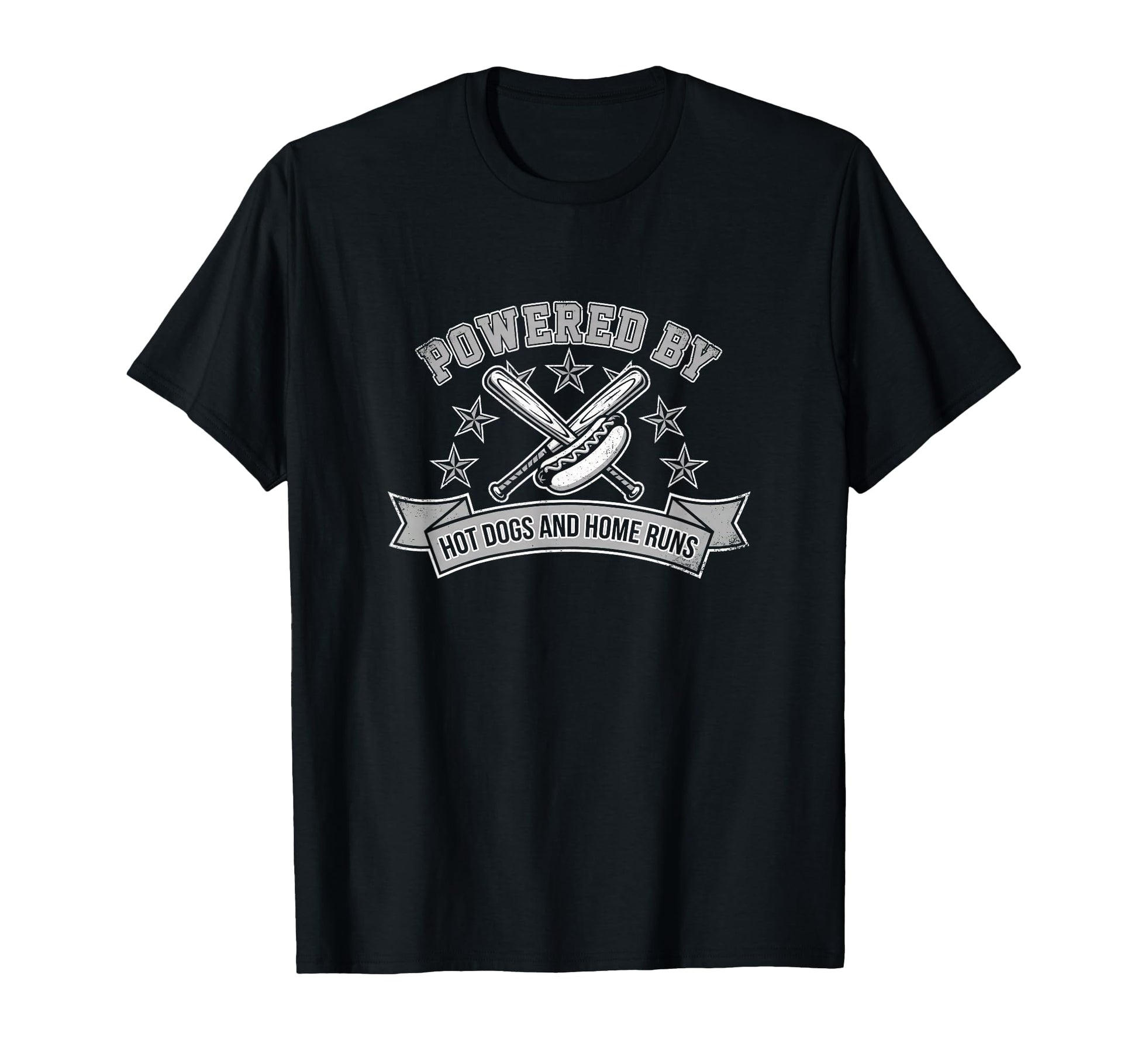 Powered Hot Dogs And Home Runs Baseball T-Shirt - Streetwear Style Unisex - T-Shirt, Sweatshirt, Hoodie