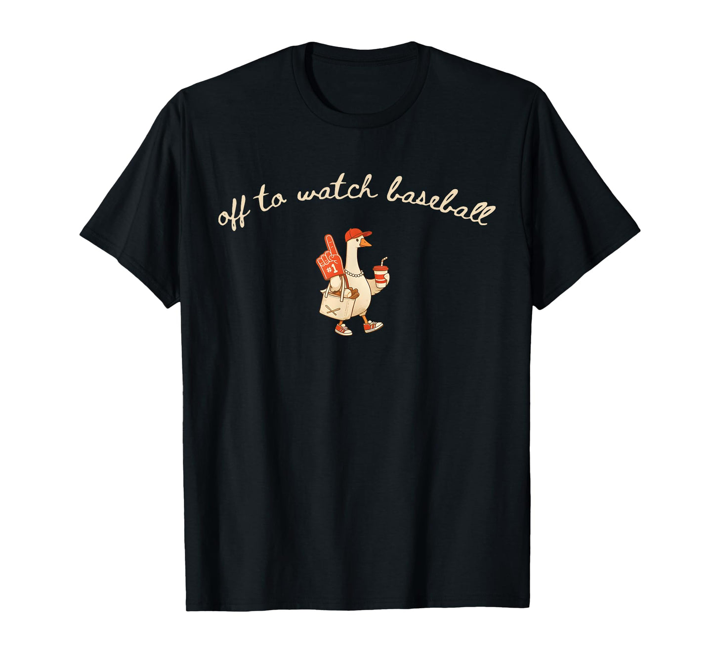 Fun Off To Watch Baseball Goose Game Day T-Shirt - Trendy Graphic Unisex - T-Shirt, Sweatshirt, Hoodie