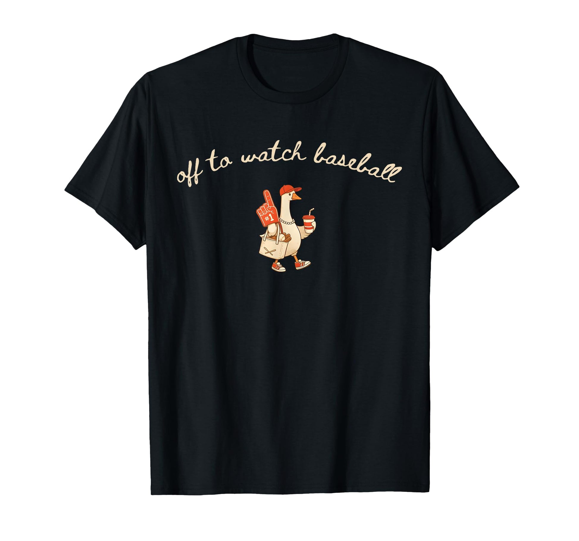 Fun Off To Watch Baseball Goose Game Day T-Shirt - Trendy Graphic Unisex - T-Shirt, Sweatshirt, Hoodie