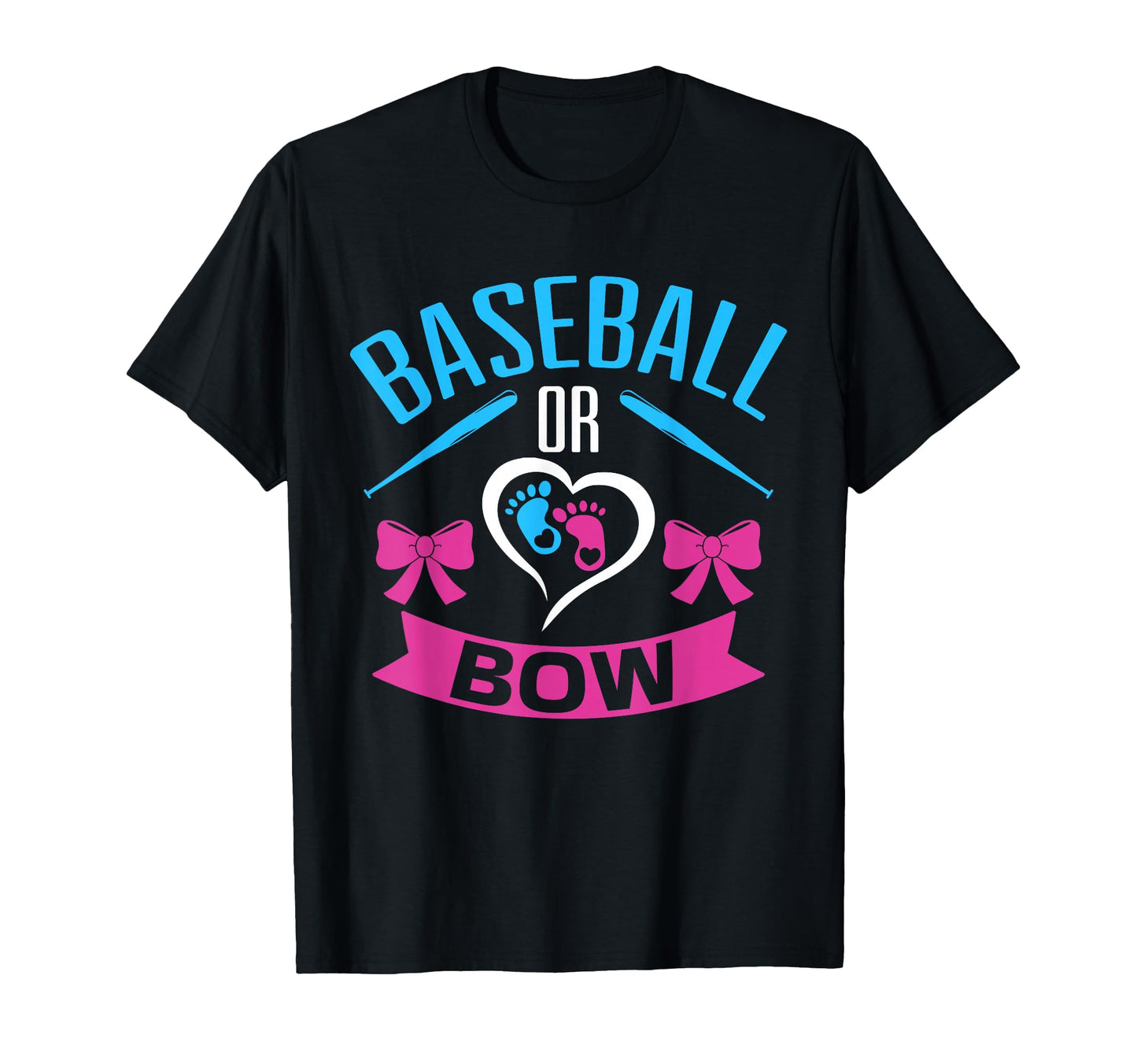 Baseball Or Bow Gender Reveal Party T-Shirt - Graphic Print Men Women - T-Shirt, Sweatshirt, Hoodie