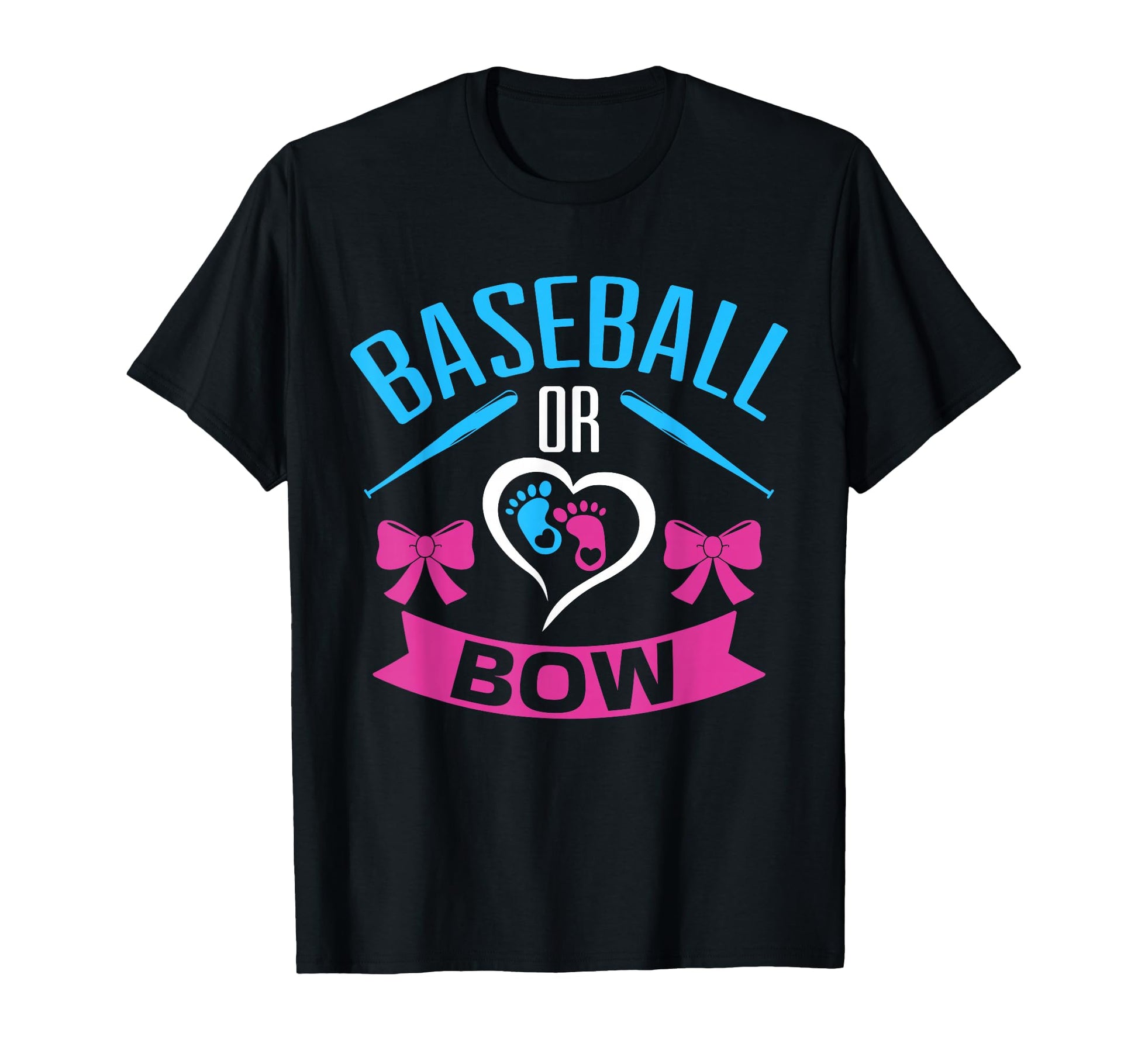 Baseball Or Bow Gender Reveal Party T-Shirt - Graphic Print Men Women - T-Shirt, Sweatshirt, Hoodie
