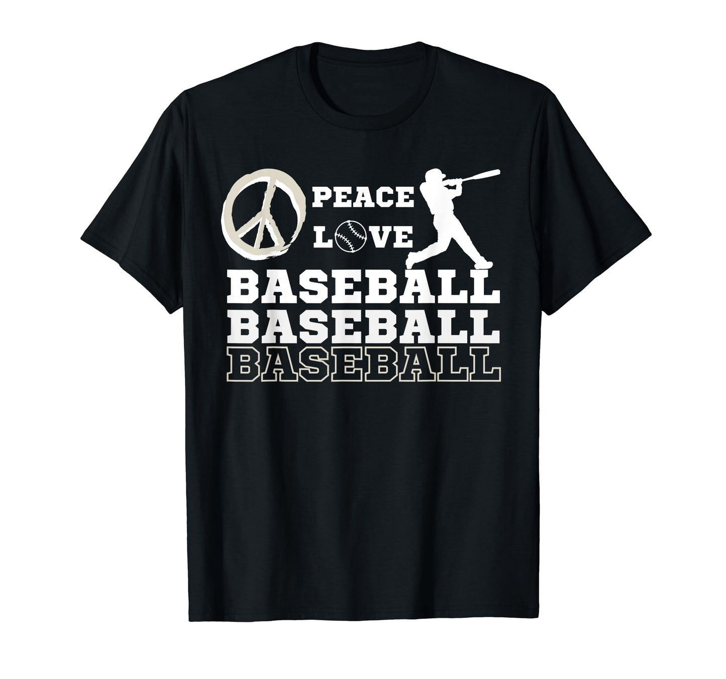 Peace Love Baseball Fans Baseball T-Shirt - Unique Graphic Unisex - T-Shirt, Sweatshirt, Hoodie
