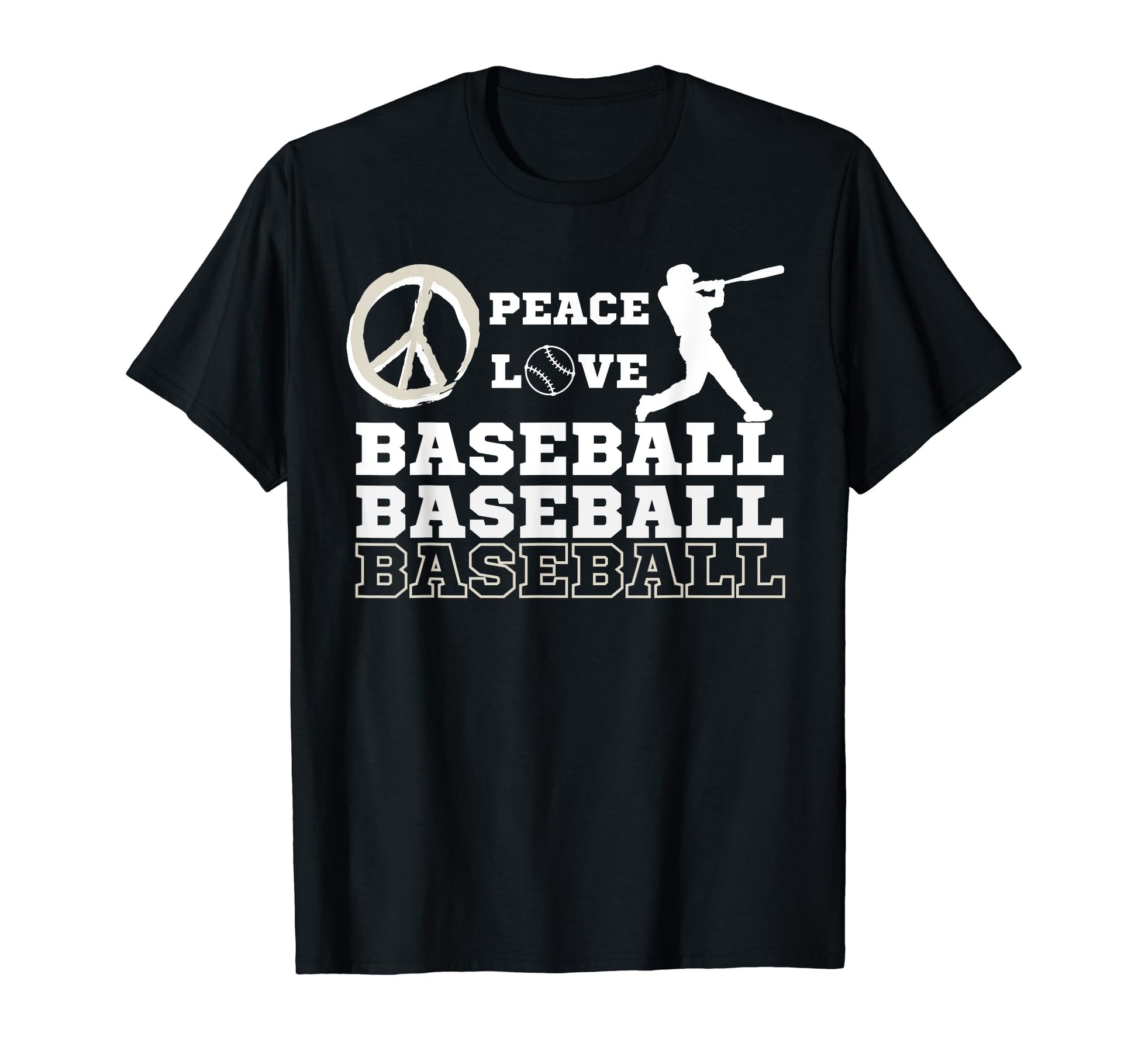 Peace Love Baseball Fans Baseball T-Shirt - Unique Graphic Unisex - T-Shirt, Sweatshirt, Hoodie
