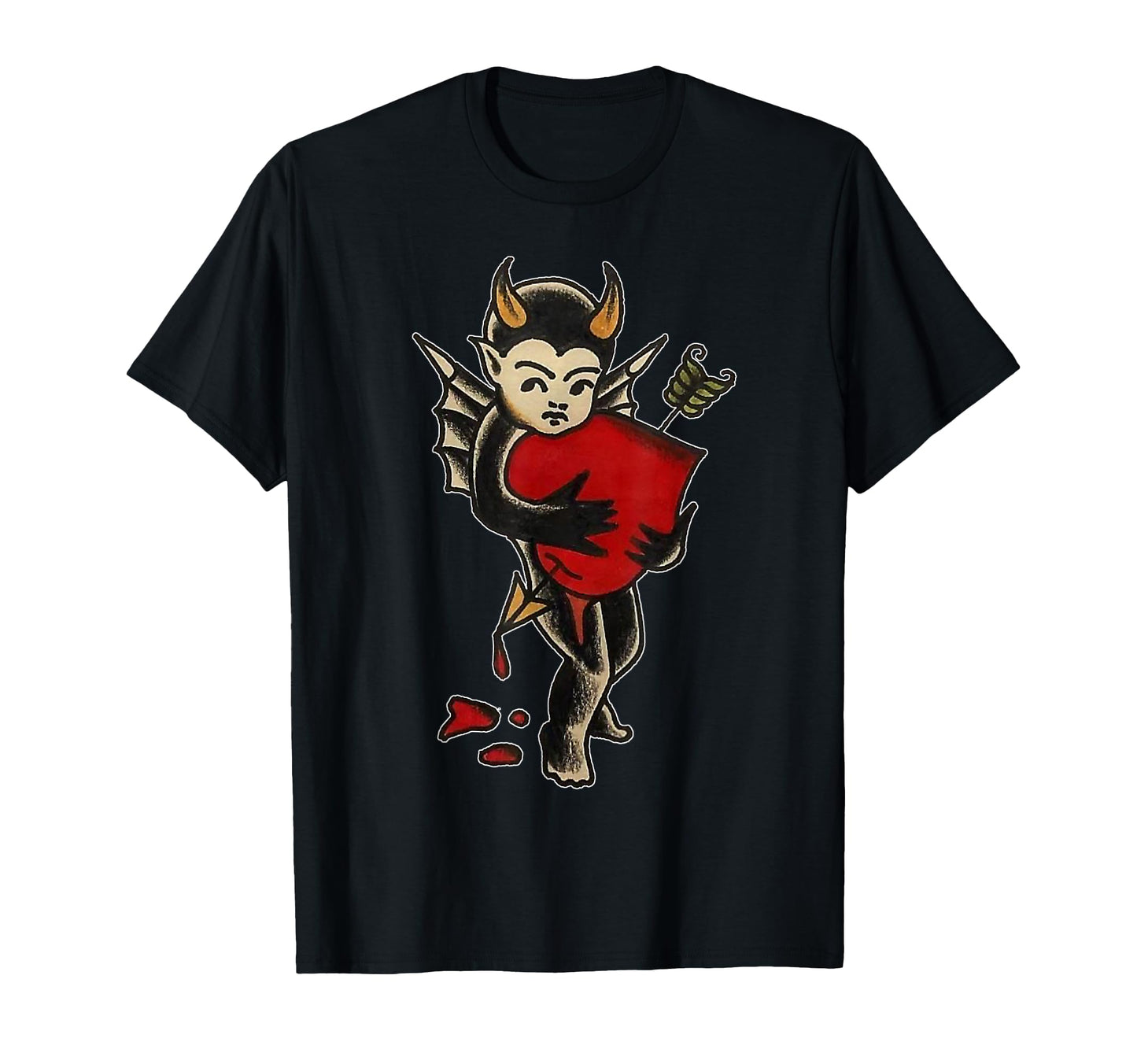 Evil Cupid Devil Traditional T-Shirt - Fun Novelty Design for Adults - T-Shirt, Sweatshirt, Hoodie