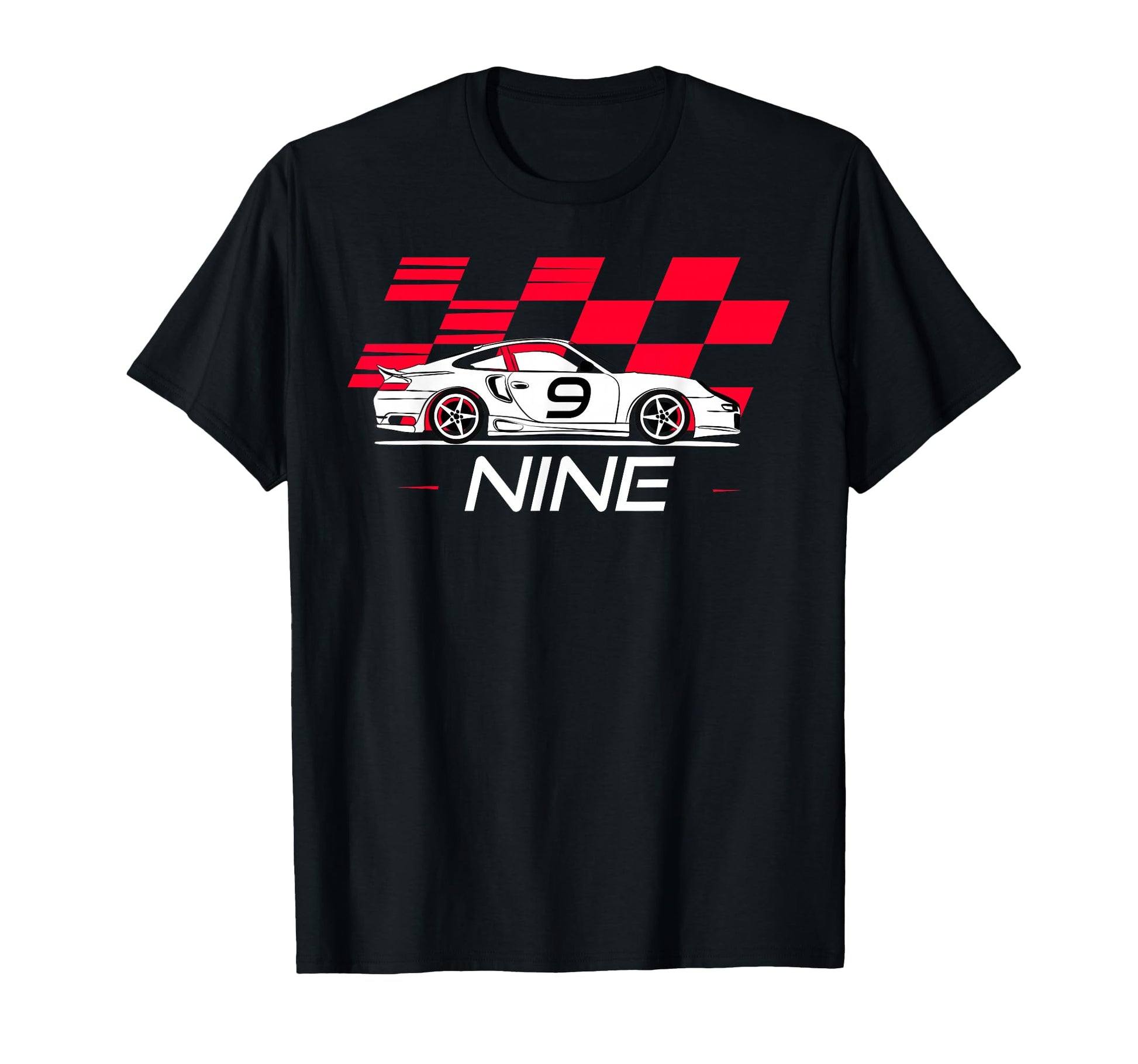 Racing Car 9Th Birthday Nine Year Old T-Shirt - Novelty Apparel Unisex - T-Shirt, Sweatshirt, Hoodie