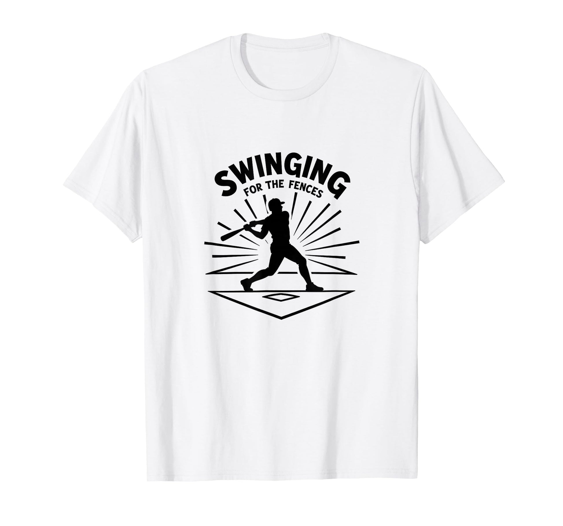 Baseball Swinging Fences Home Run T-Shirt - Fun Novelty Design for Adults - T-Shirt, Sweatshirt, Hoodie