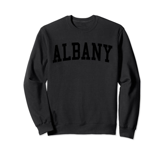 Albany Ny Distressed Black Sweatshirt - Aesthetic Graphic for Adults - T-Shirt, Sweatshirt, Hoodie