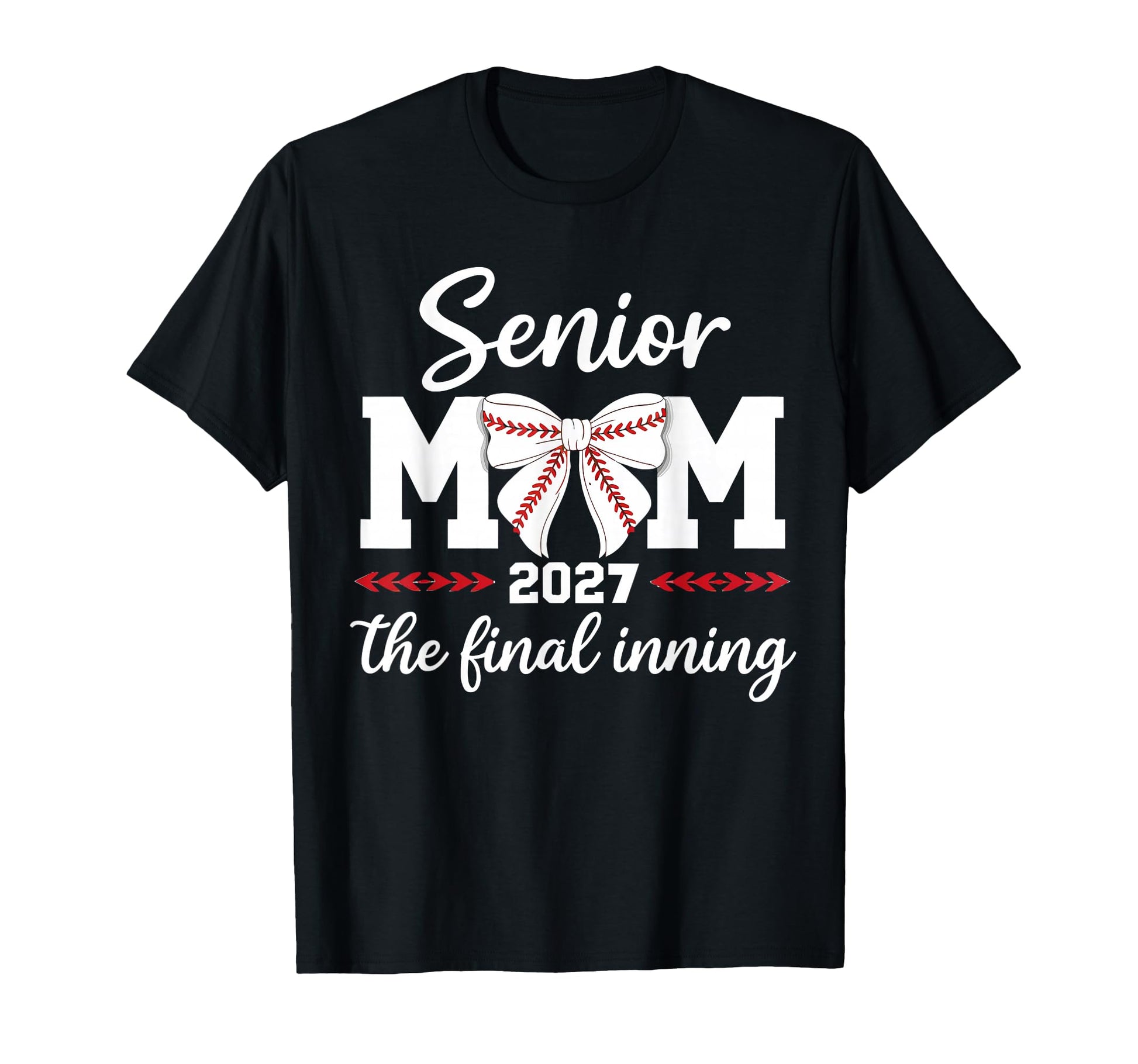 Senior Mom 2027 Coquette Baseball T-Shirt - Minimalist Print for Adults - T-Shirt, Sweatshirt, Hoodie