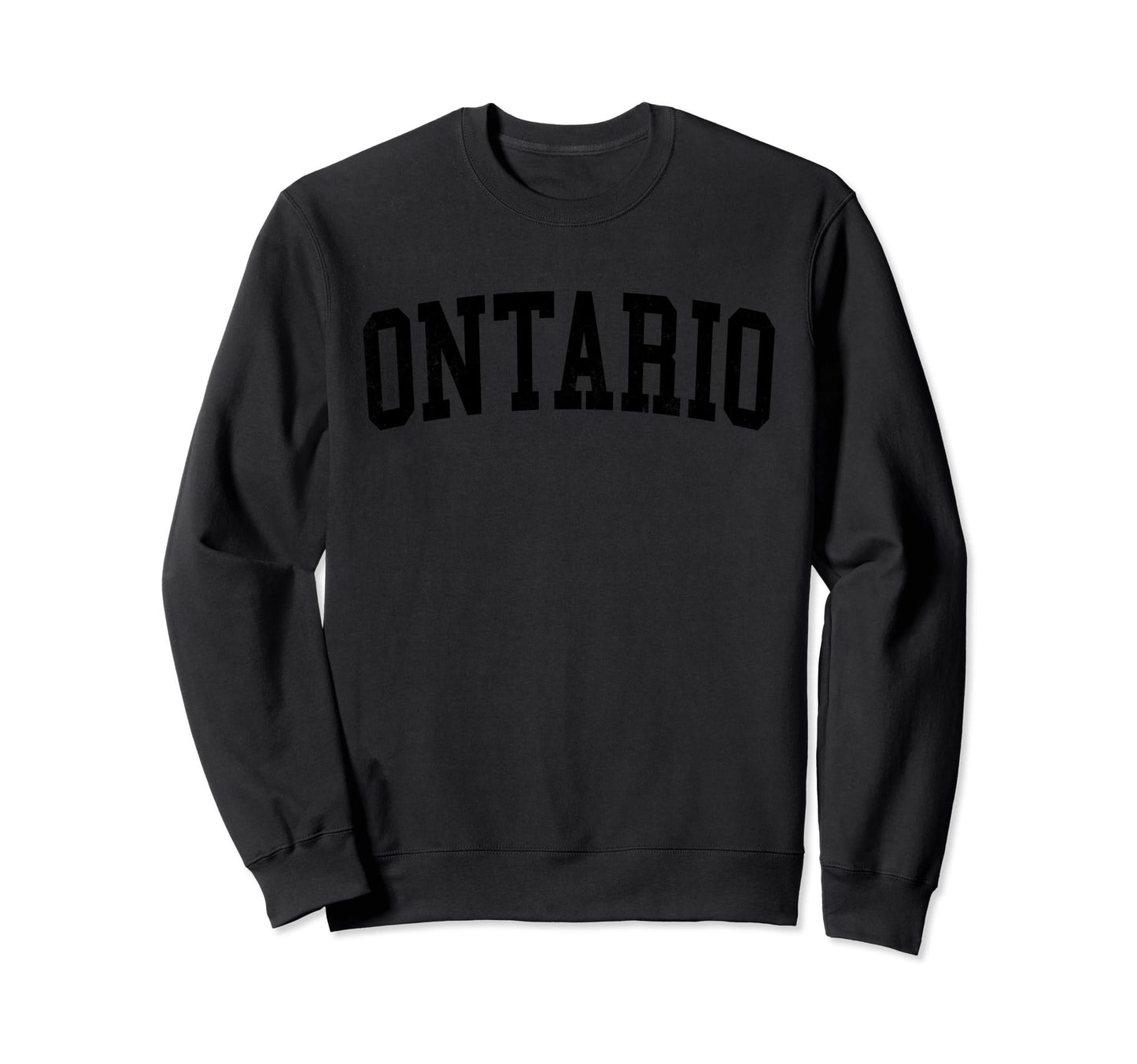 Ontario Ca Distressed Black Varsity Sweatshirt - Unique Graphic Men Women - T-Shirt, Sweatshirt, Hoodie