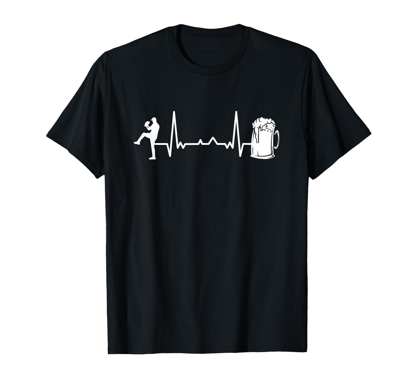 Funny Baseball Player Heartbeat Ekg T-Shirt - Streetwear Style Unisex - T-Shirt, Sweatshirt, Hoodie