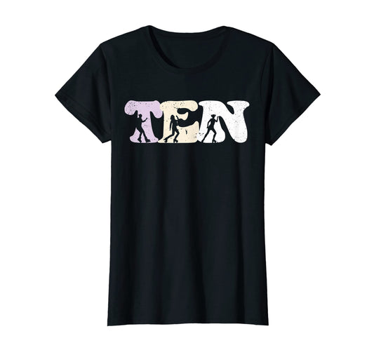 10 Year Old Roller Skating Birthday 10Th B T-Shirt - Graphic Print Unisex - T-Shirt, Sweatshirt, Hoodie