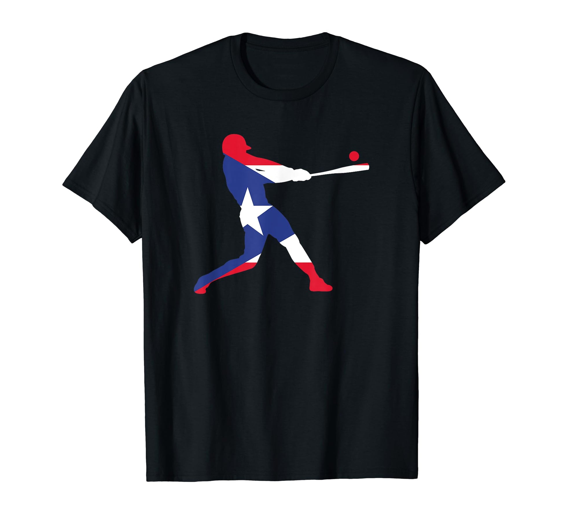 Puerto Rico Flag Baseball Player Home T-Shirt - Graphic Print for Adults - T-Shirt, Sweatshirt, Hoodie
