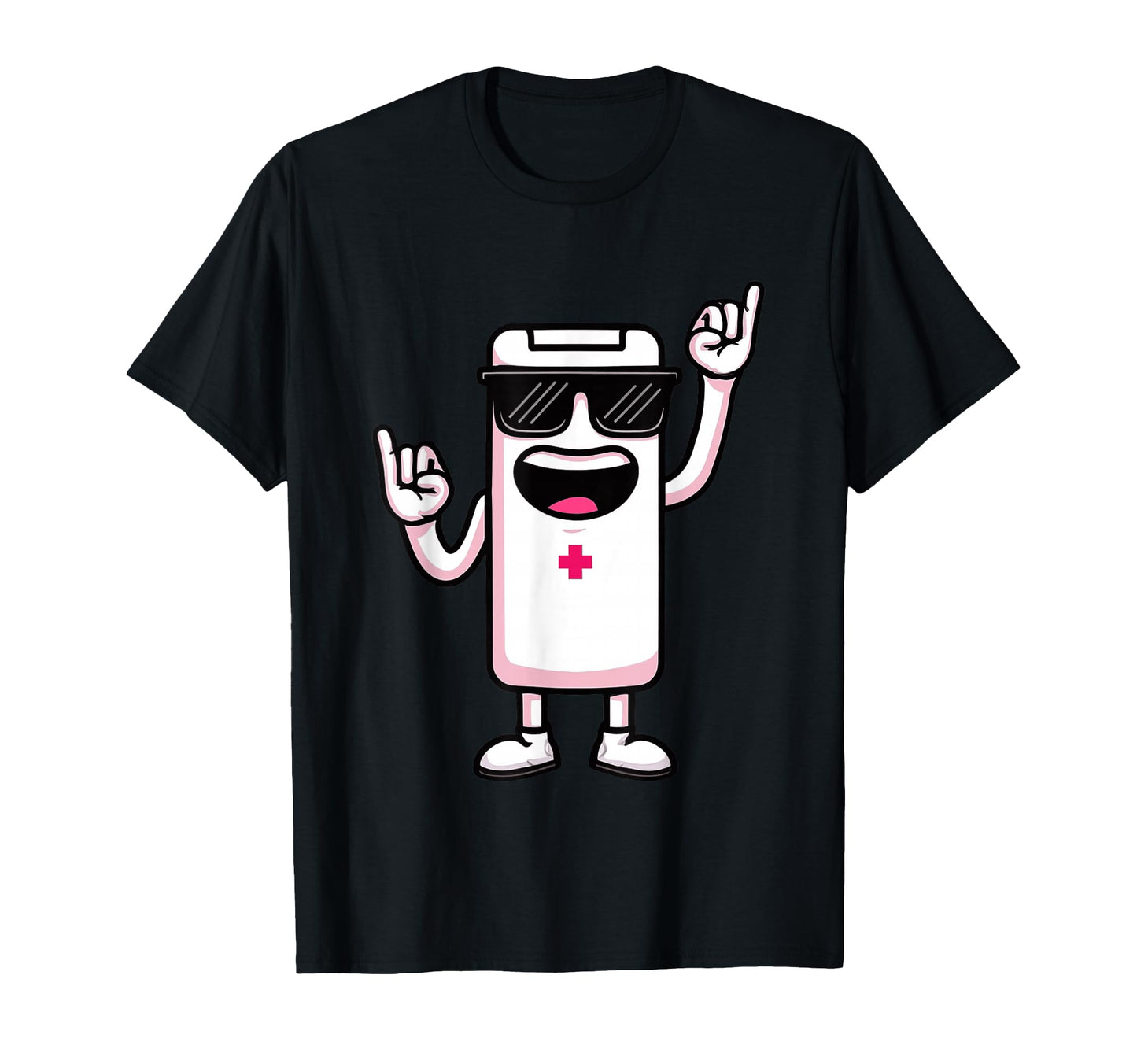 Battery Mascot Rock Hand Signs T-Shirt - Fun Novelty Design for Adults - T-Shirt, Sweatshirt, Hoodie