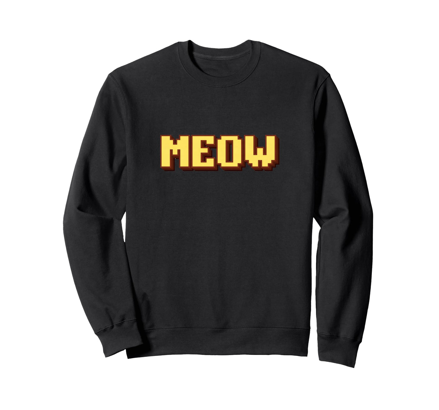 Funny Cat Meow Pixel Art Sweatshirt - Casual Everyday Wear Unisex - T-Shirt, Sweatshirt, Hoodie