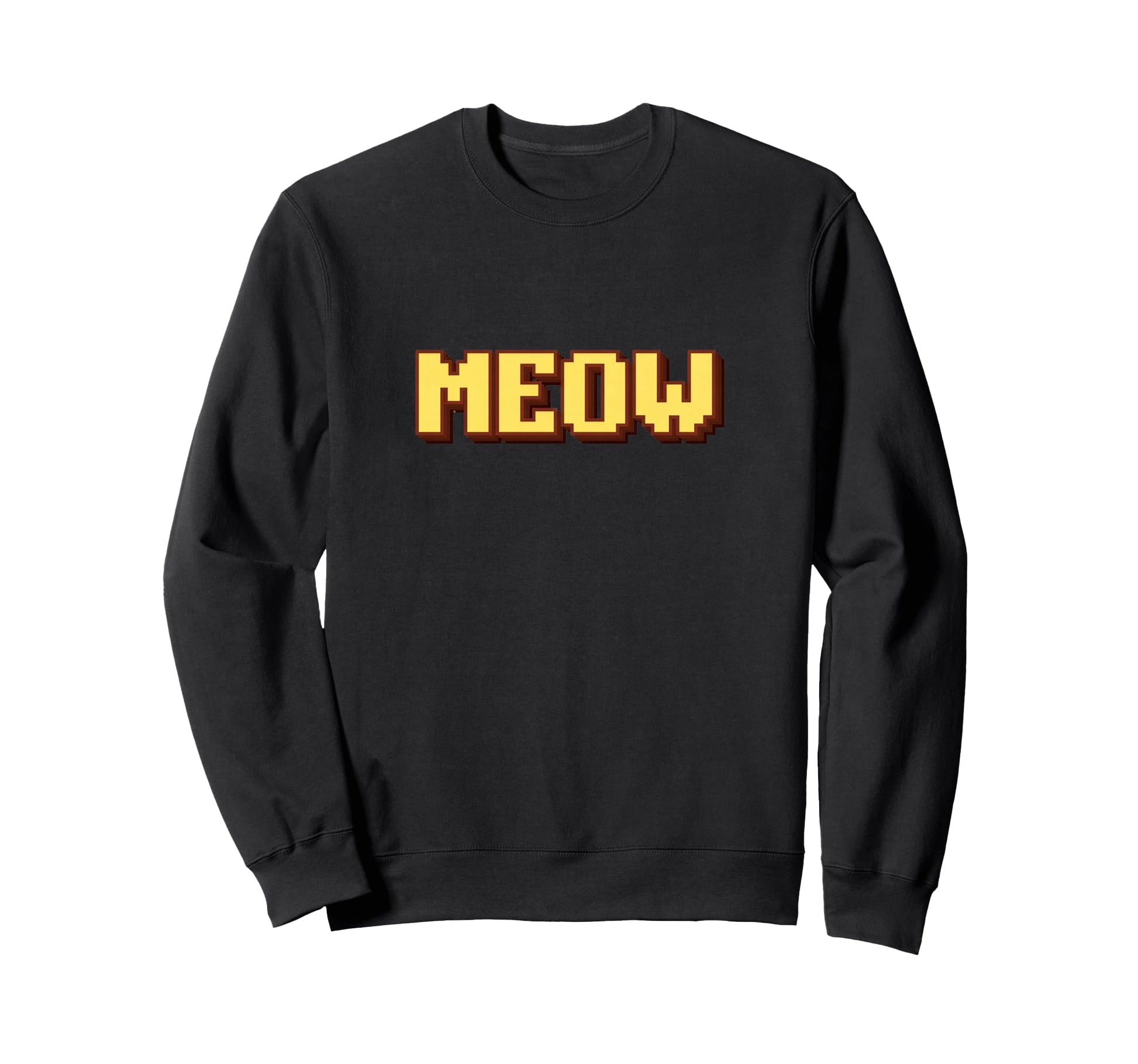 Funny Cat Meow Pixel Art Sweatshirt - Casual Everyday Wear Unisex - T-Shirt, Sweatshirt, Hoodie