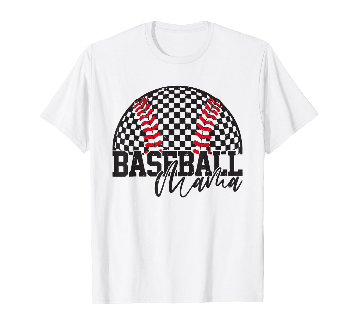 Checkered Baseball Mama Game Day T-Shirt - Custom Art Print Men Women - T-Shirt, Sweatshirt, Hoodie