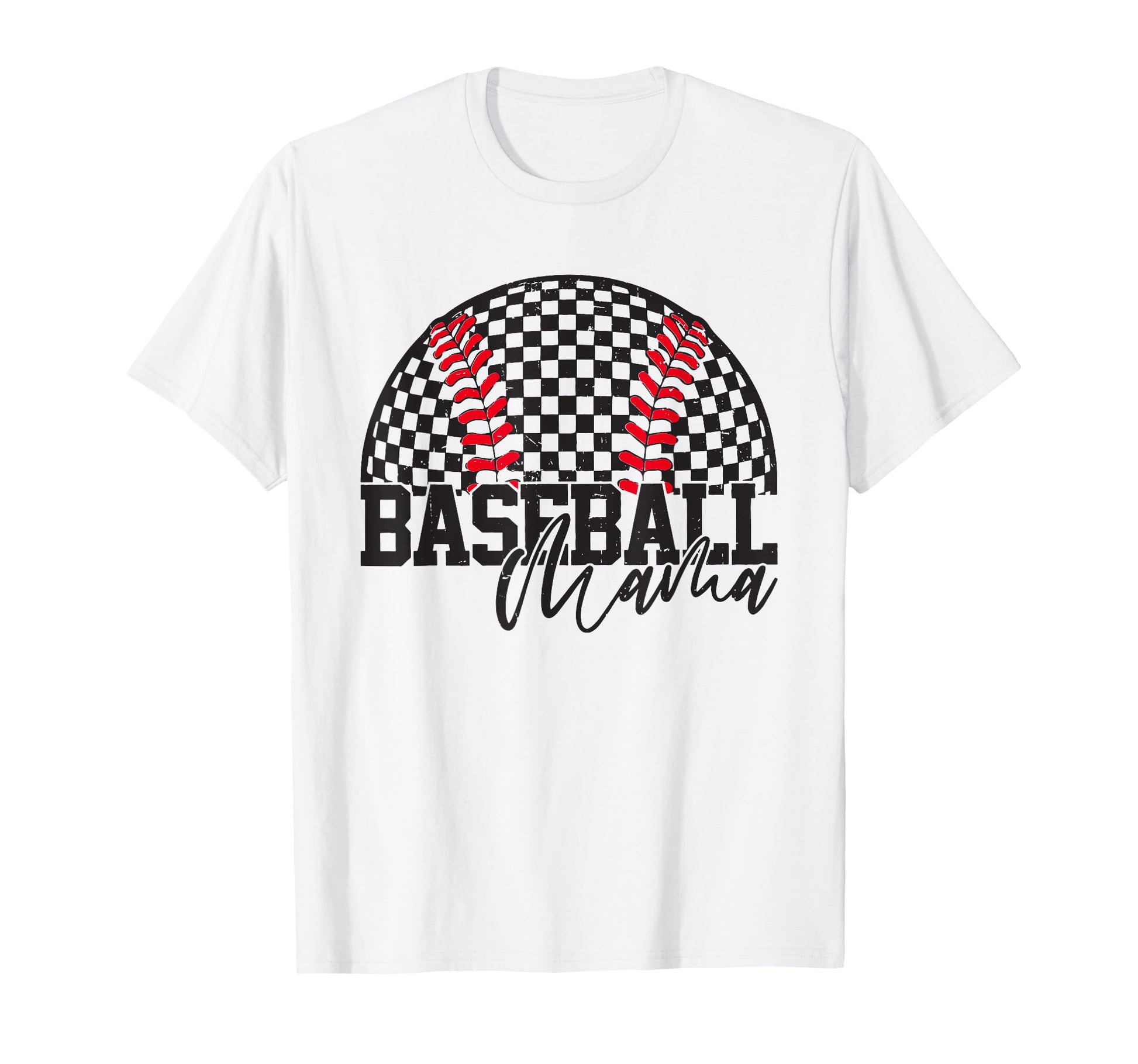 Checkered Baseball Mama Game Day T-Shirt - Custom Art Print Men Women - T-Shirt, Sweatshirt, Hoodie